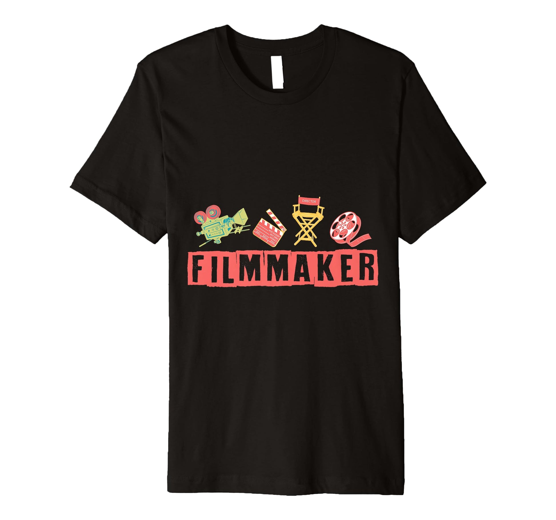 Filmmaker Camera Clapperboard Chair T-Shirt - Novelty Apparel Unisex - T-Shirt, Sweatshirt, Hoodie