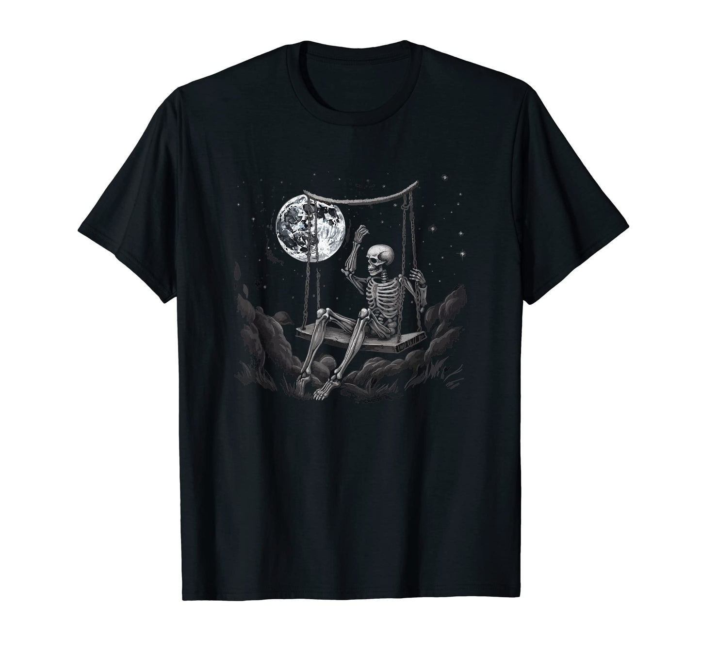 Rock Skeleton Moon Rock Emo Punk T-Shirt - Fun Novelty Design Unisex - T-Shirt, Sweatshirt, Hoodie