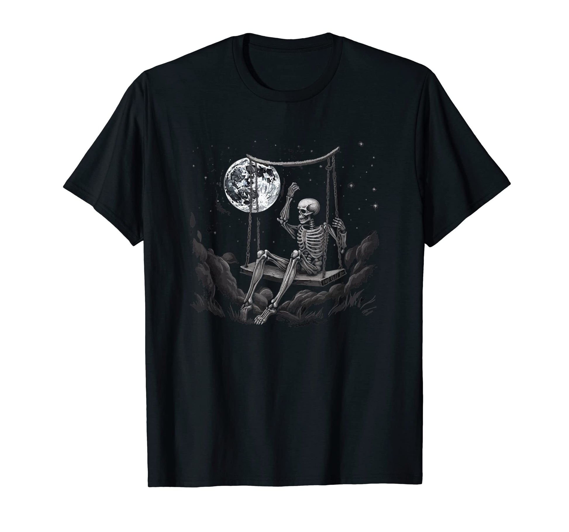 Rock Skeleton Moon Rock Emo Punk T-Shirt - Fun Novelty Design Unisex - T-Shirt, Sweatshirt, Hoodie