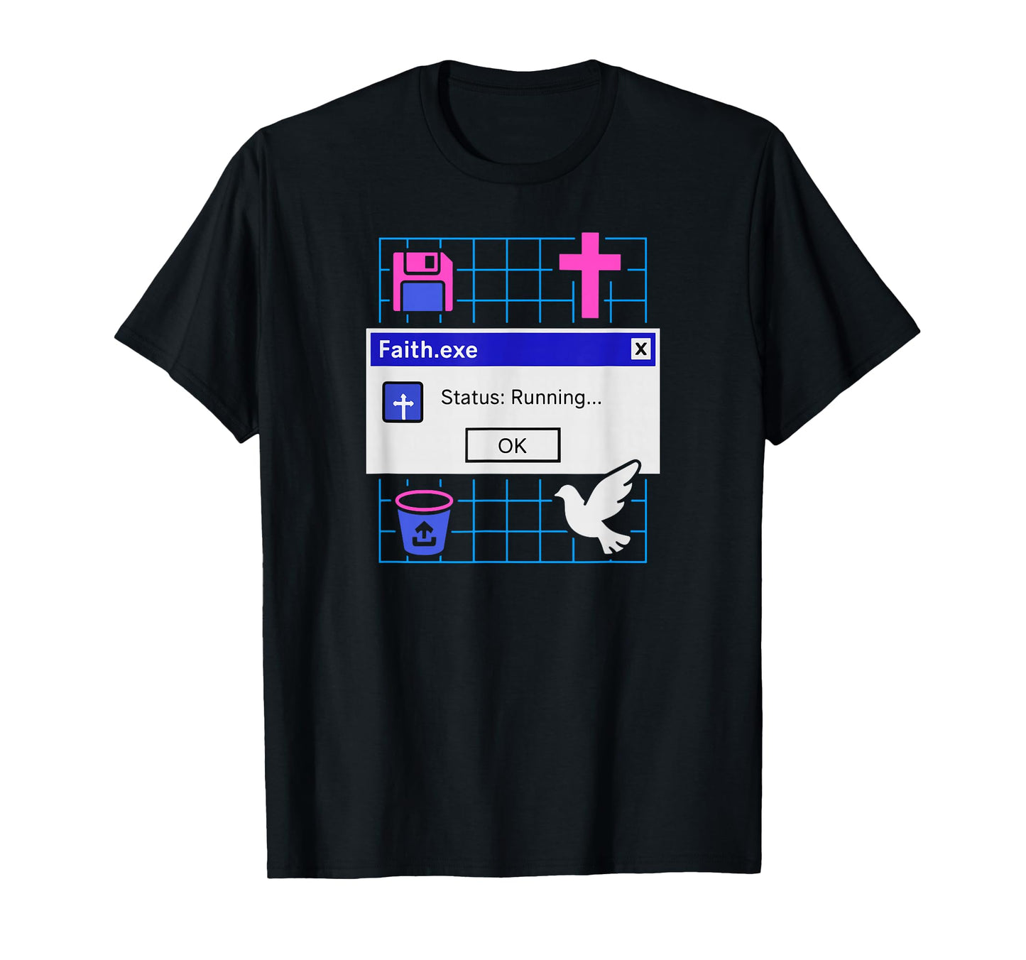Faith Exe Running Faithwave Christian T-Shirt - Novelty Apparel for Adults - T-Shirt, Sweatshirt, Hoodie