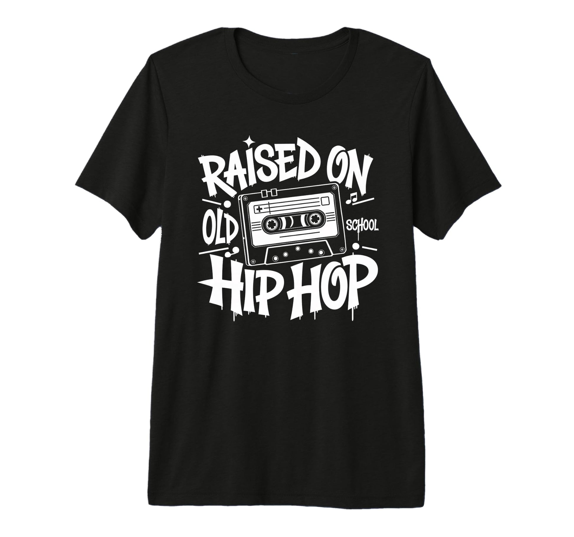 Raised Old School Hip Hop Cassette T-Shirt - Custom Art Print Unisex - T-Shirt, Sweatshirt, Hoodie