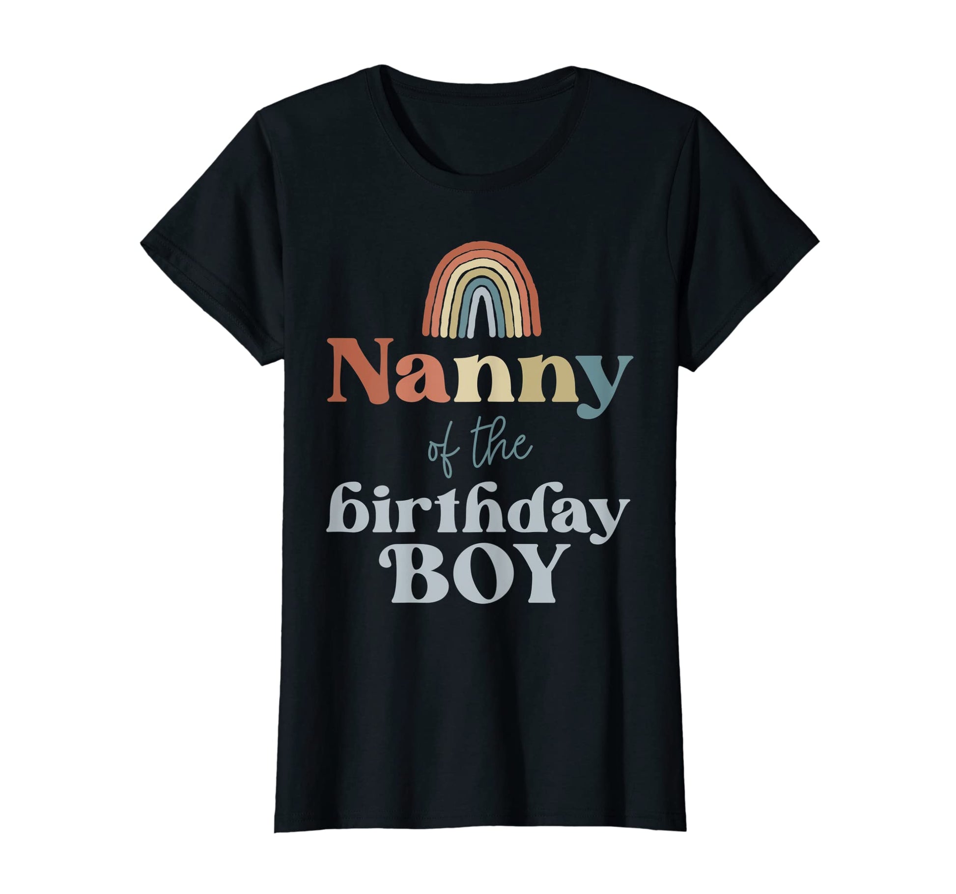Womens Nanny Birthday Boho Rainbow T-Shirt - Minimalist Print for Adults - T-Shirt, Sweatshirt, Hoodie