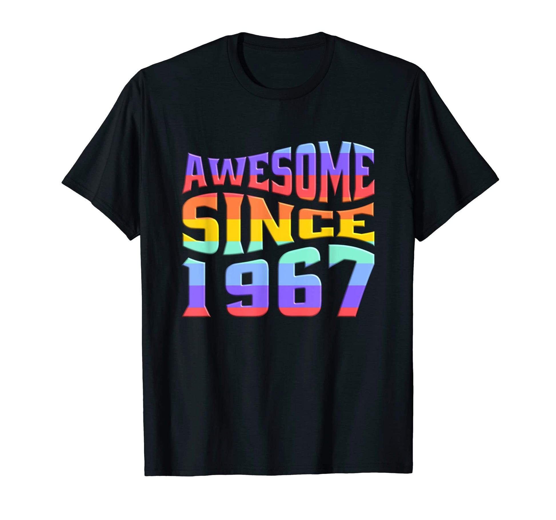 Awesome Since 1967 Rainbow 56 Years Old T-Shirt - Custom Art Print Unisex - T-Shirt, Sweatshirt, Hoodie