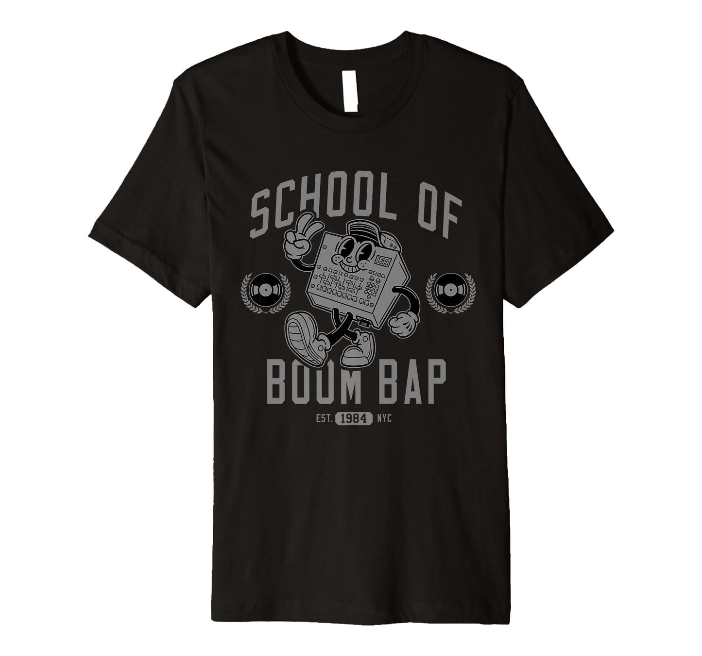 Grey Old School Hip Hop Sampler T-Shirt - Aesthetic Graphic Men Women - T-Shirt, Sweatshirt, Hoodie