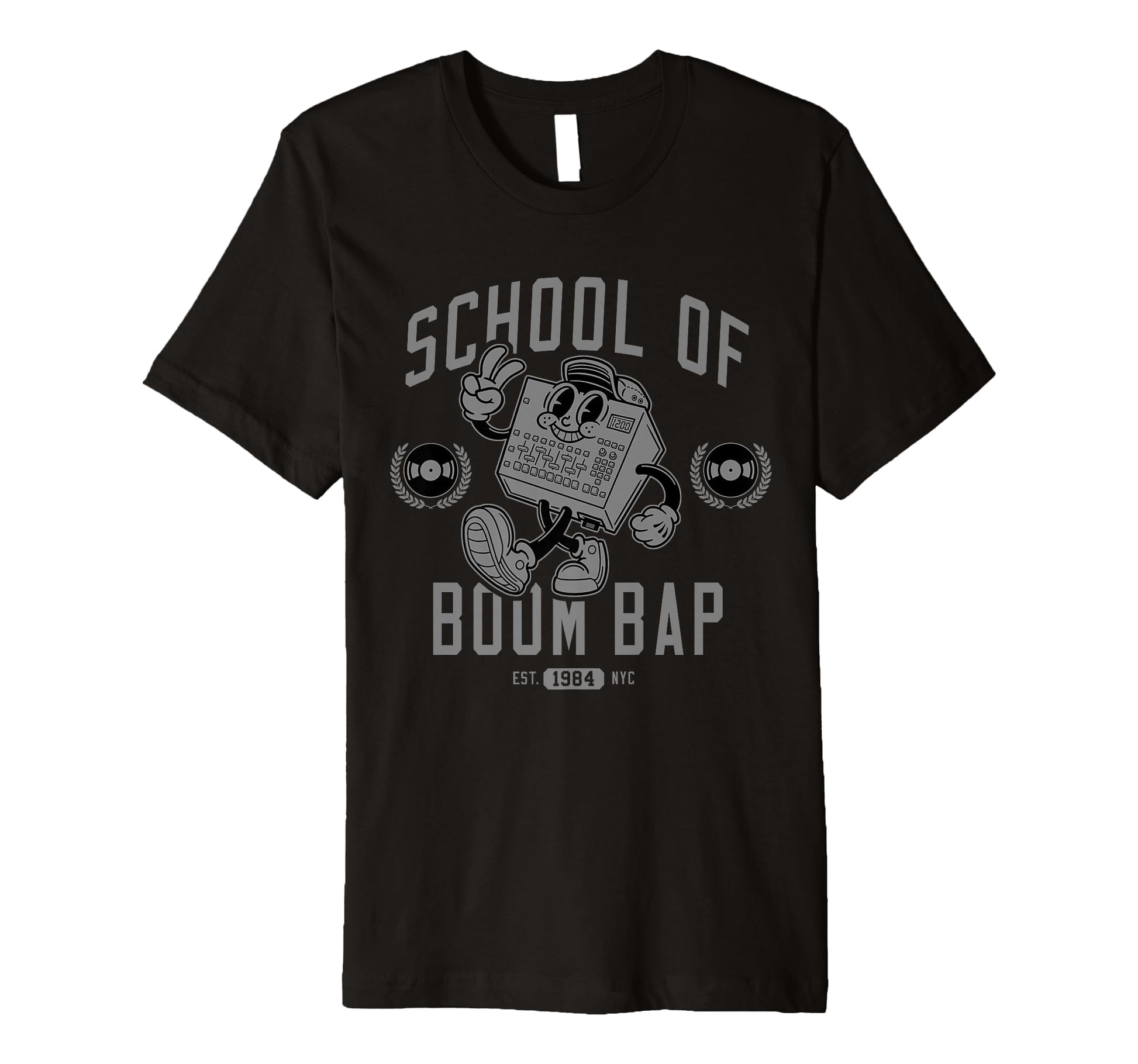 Grey Old School Hip Hop Sampler T-Shirt - Aesthetic Graphic Men Women - T-Shirt, Sweatshirt, Hoodie