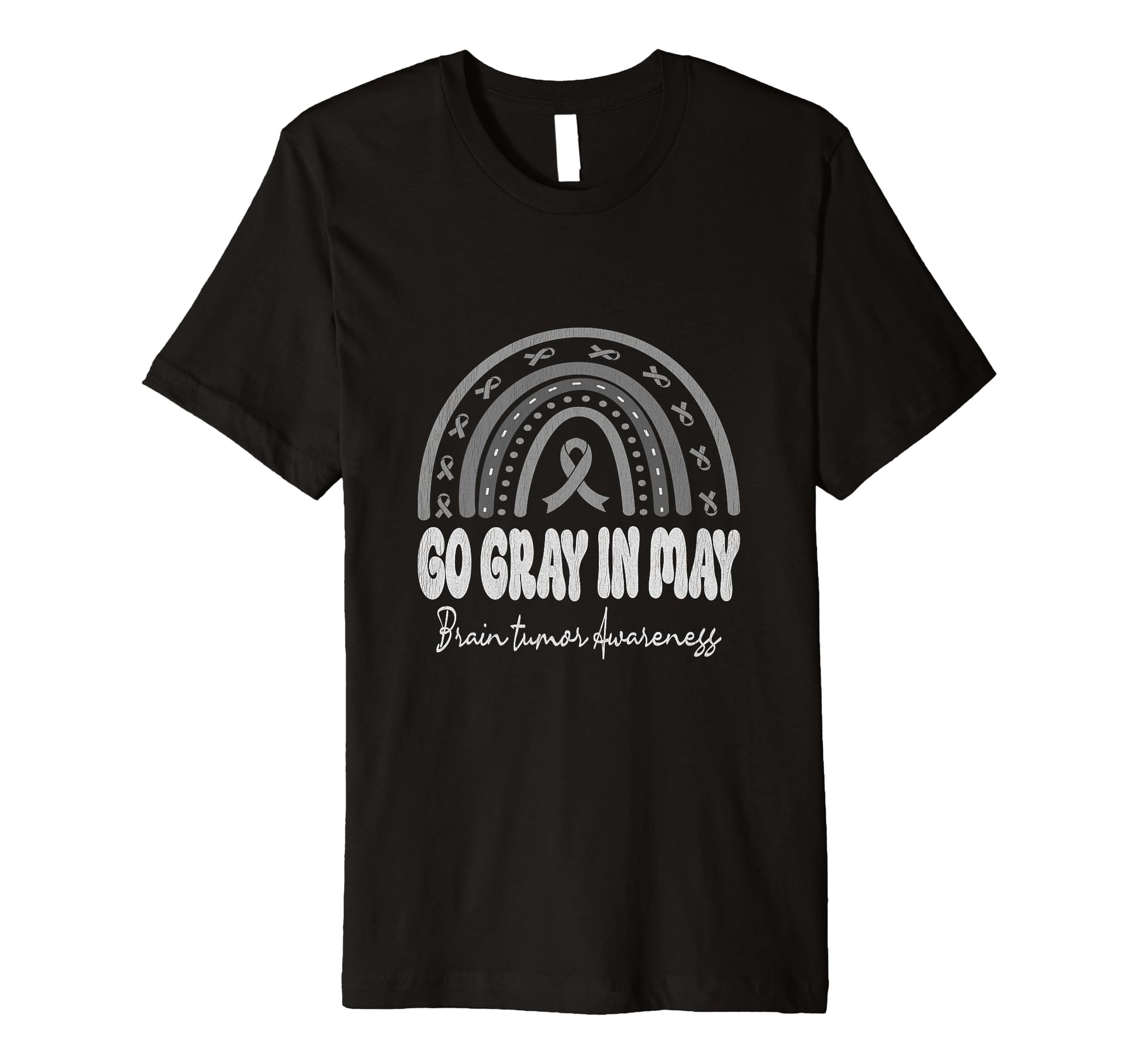 Go Gray May Brain Tumor Awareness Rainbow T-Shirt - Graphic Print Men Women - T-Shirt, Sweatshirt, Hoodie