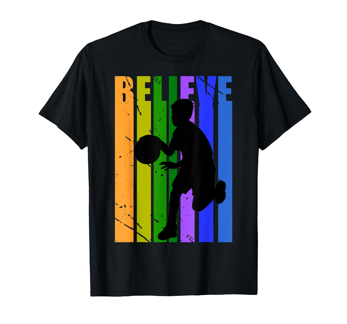Basketball Birthday Rainbow Colors T-Shirt - Casual Everyday Wear Unisex - T-Shirt, Sweatshirt, Hoodie