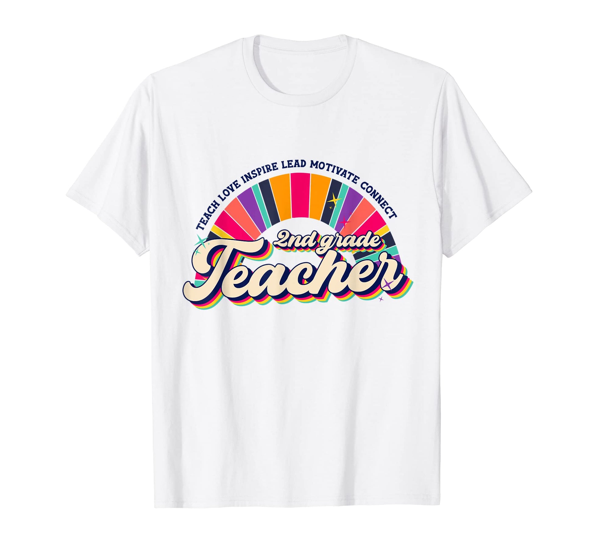 Teach Love Inspire 2Nd Grade Teacher T-Shirt - Trendy Graphic for Adults - T-Shirt, Sweatshirt, Hoodie