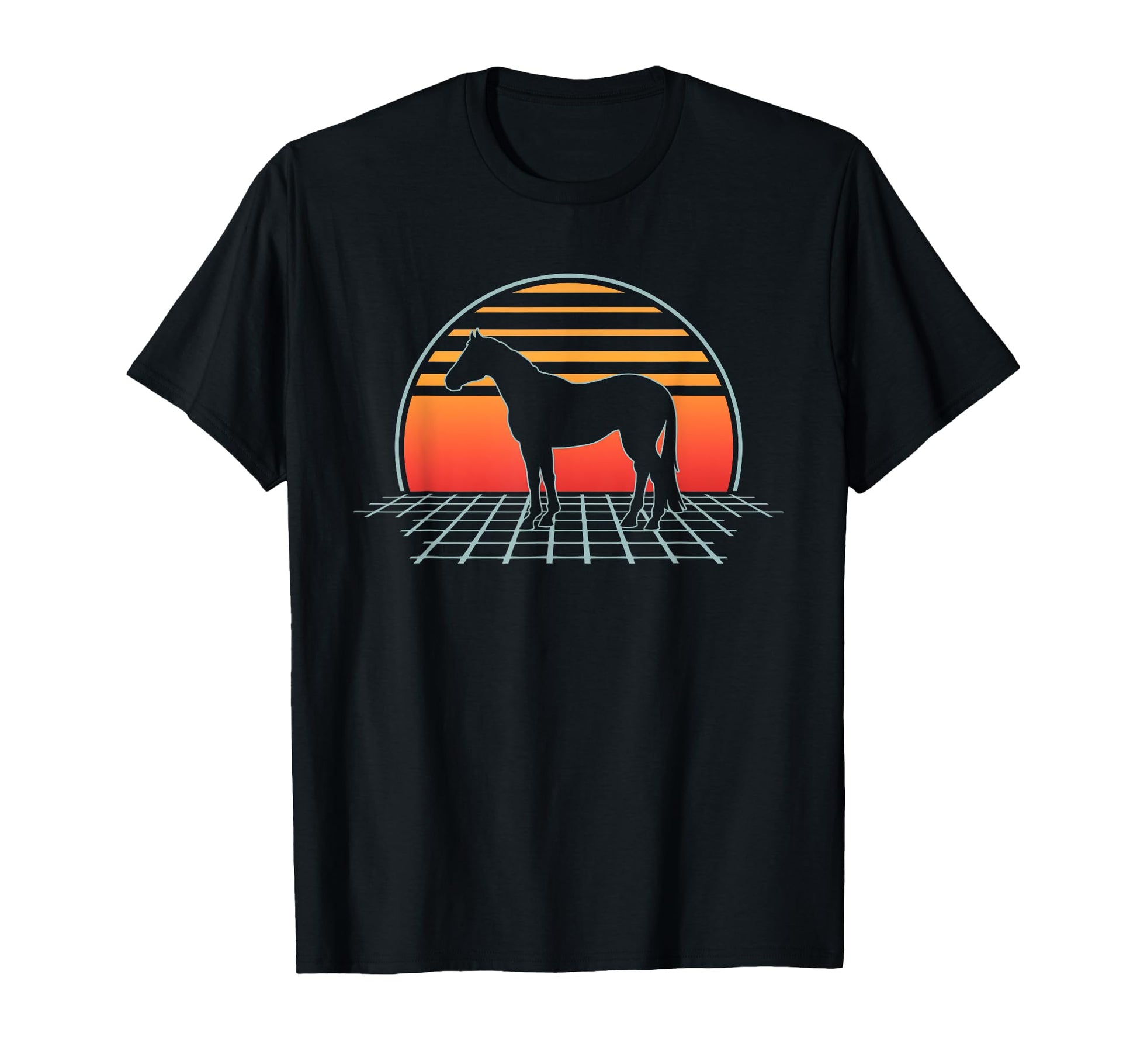 Horse 70S 80S Animal Vaporwave T-Shirt - Fun Novelty Design Unisex - T-Shirt, Sweatshirt, Hoodie