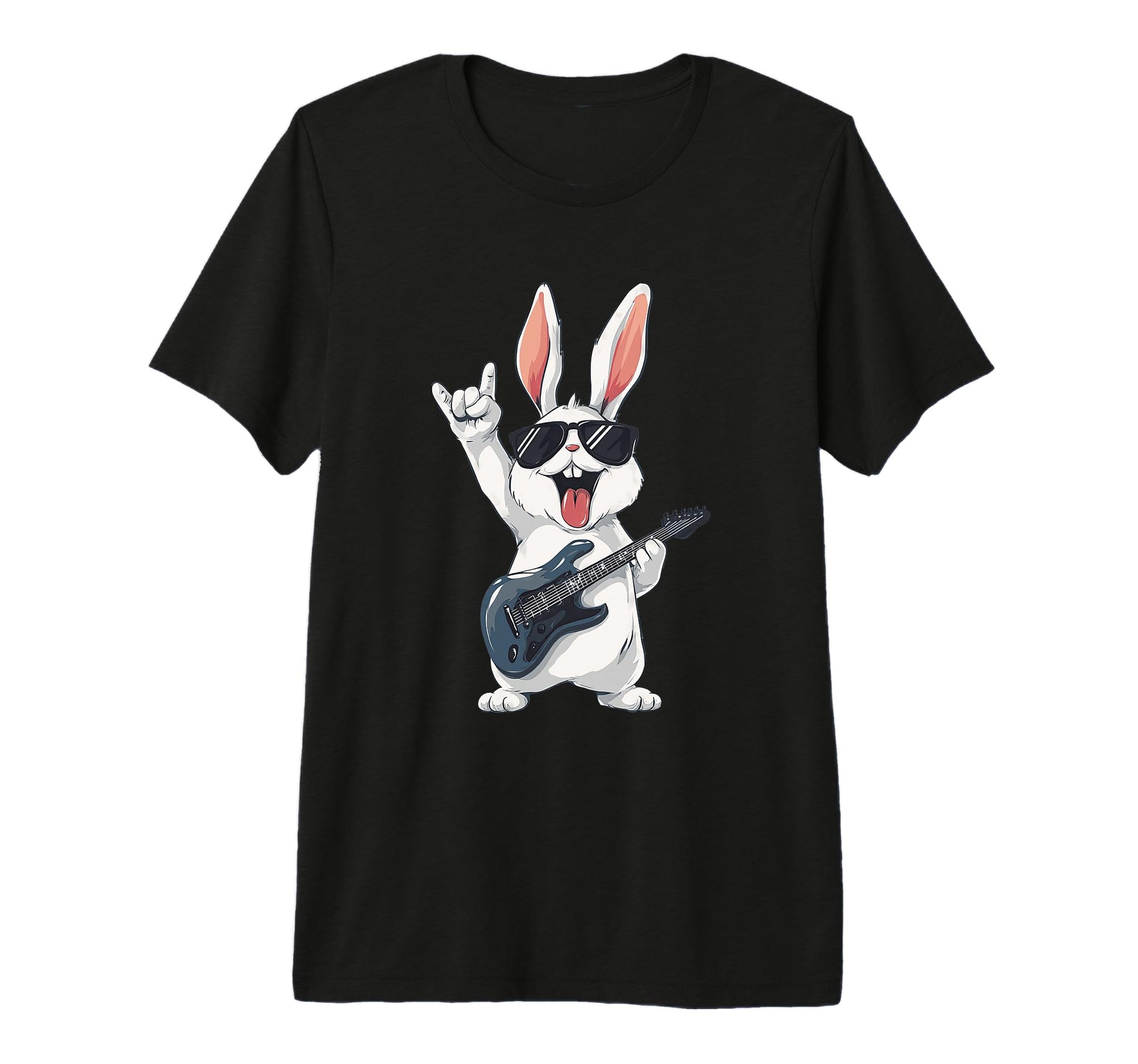 Rabbit Playing Guitar Funny Rock And T-Shirt - Fun Novelty Design Unisex - T-Shirt, Sweatshirt, Hoodie