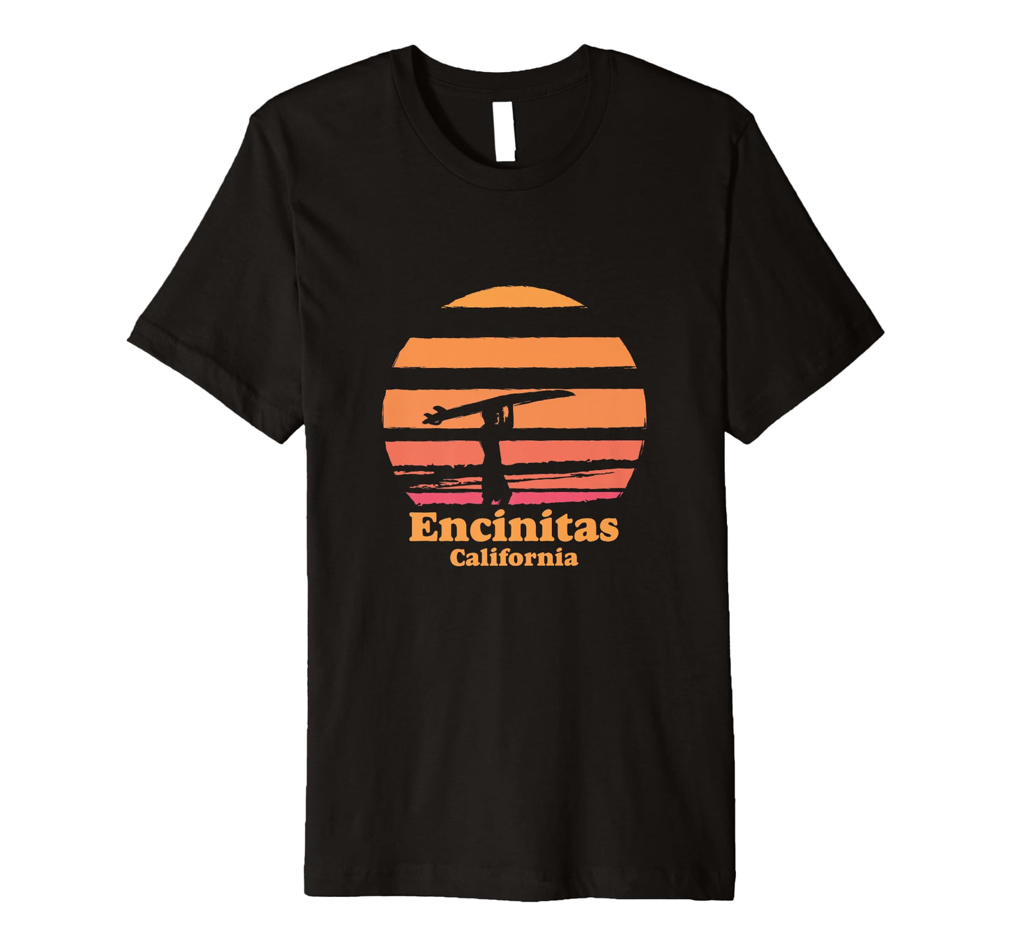 Encinitas California Surf Surfing T-Shirt - Fun Novelty Design for Adults - T-Shirt, Sweatshirt, Hoodie
