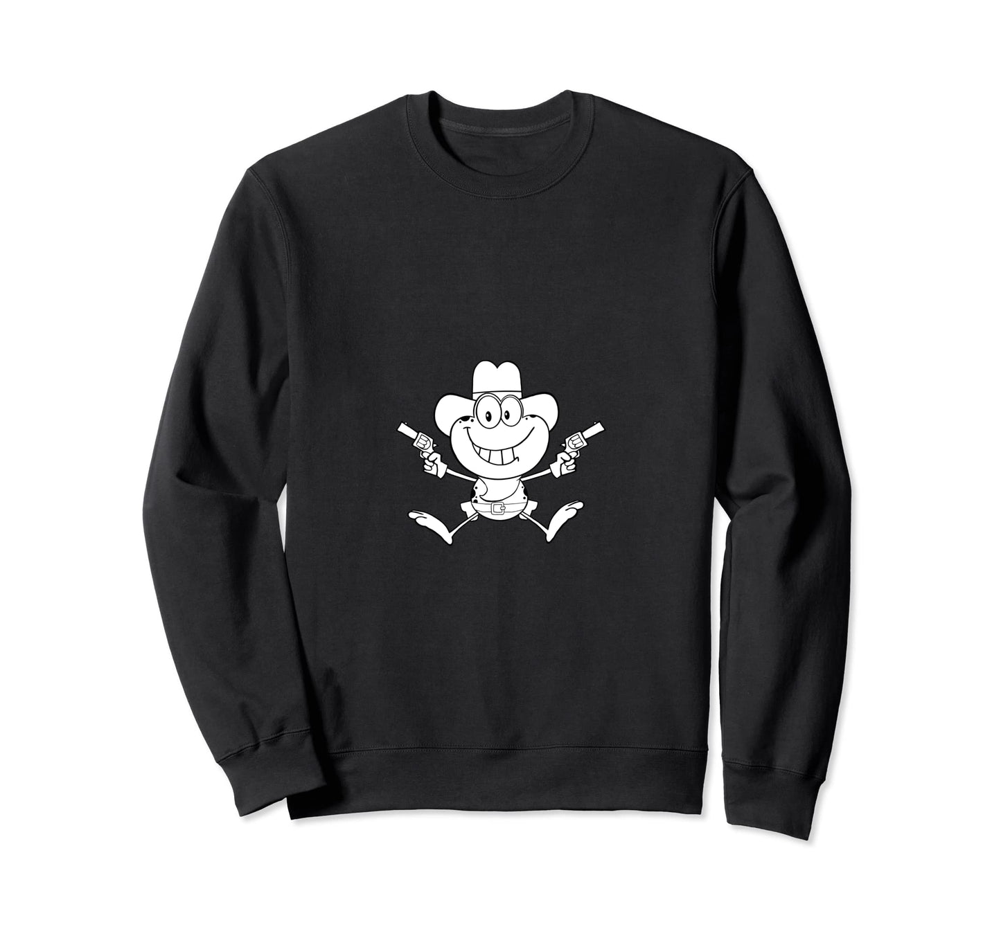Cartoon Cowboy Frog Sweatshirt - Casual Everyday Wear for Adults - T-Shirt, Sweatshirt, Hoodie