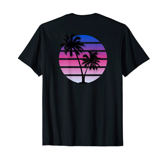 Back Synthwave Sunset T-Shirt - Trendy Graphic Men Women - T-Shirt, Sweatshirt, Hoodie