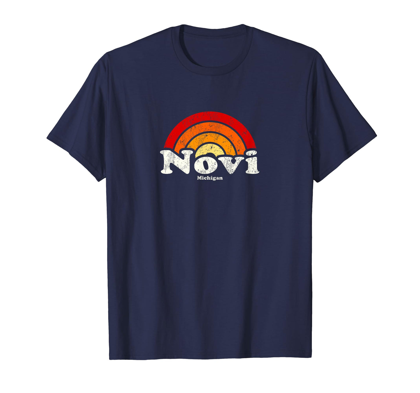 Novi Michigan Mi 70S Rainbow T-Shirt - Unique Graphic for Adults - T-Shirt, Sweatshirt, Hoodie