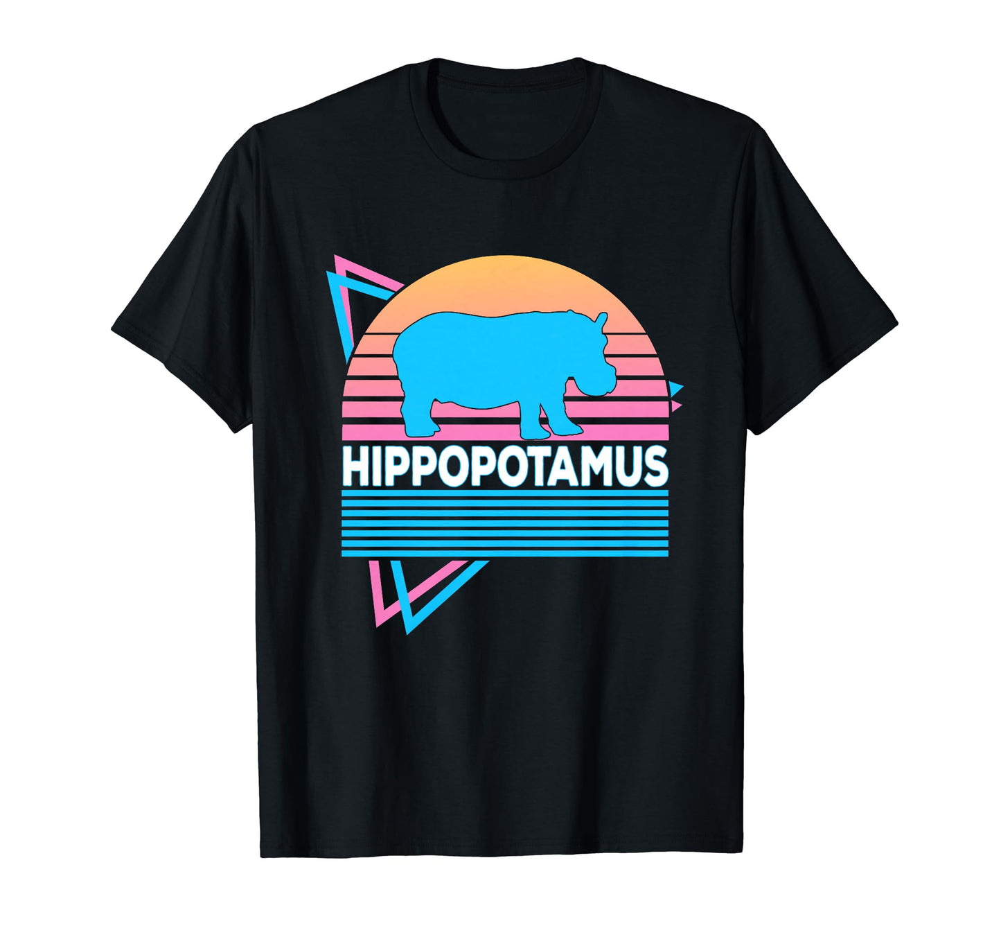 Hippopotamus Vaporwave Aesthetic T-Shirt - Fun Novelty Design for Adults - T-Shirt, Sweatshirt, Hoodie