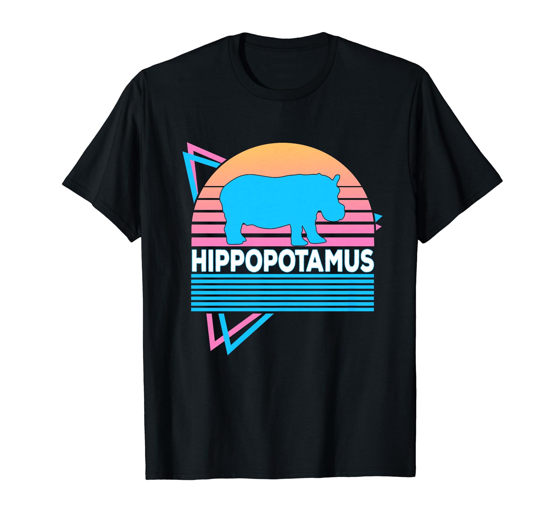 Hippopotamus Vaporwave Aesthetic T-Shirt - Fun Novelty Design for Adults - T-Shirt, Sweatshirt, Hoodie