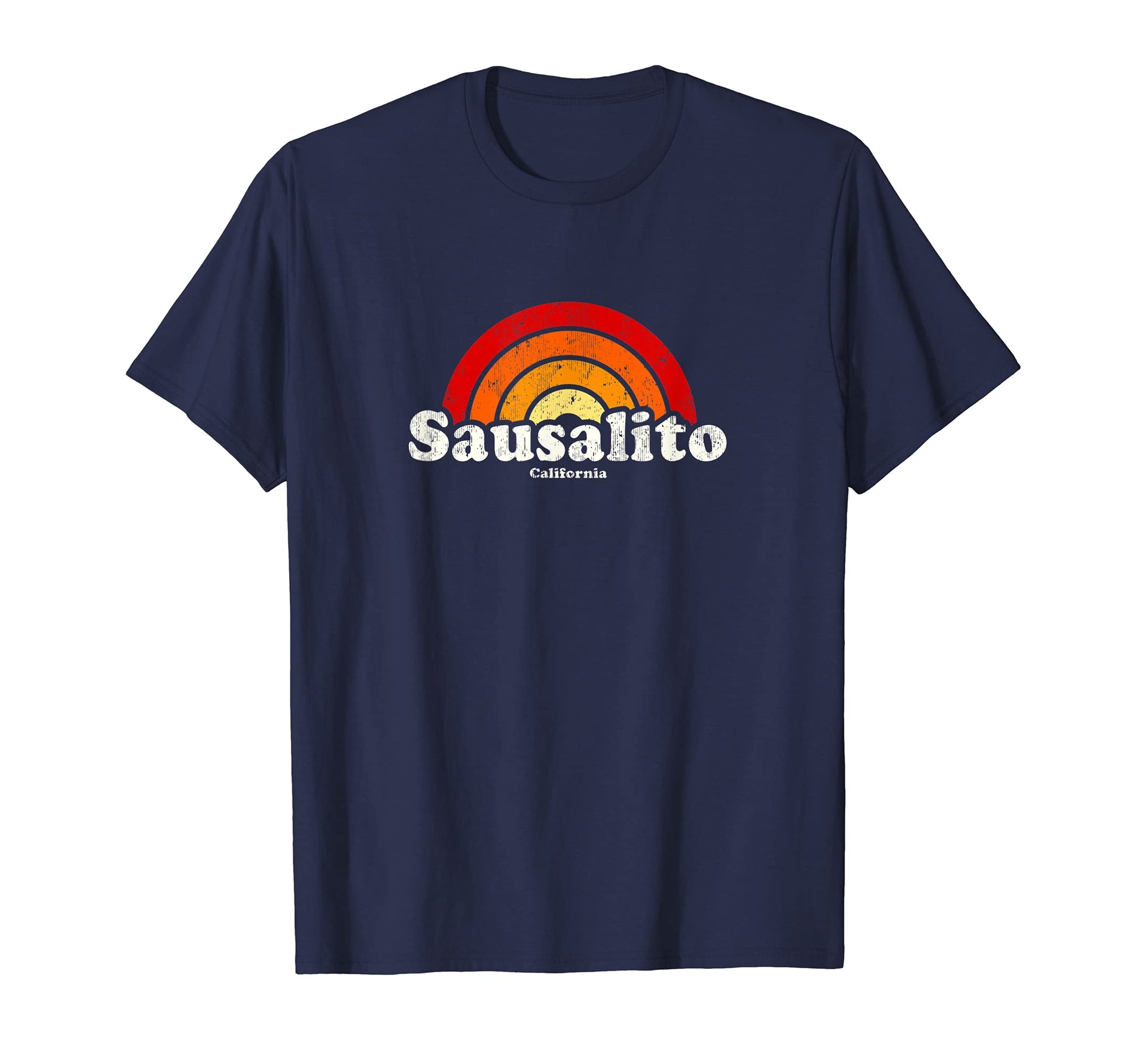 Sausalito California Ca 70S Rainbow T-Shirt - Streetwear Style for Adults - T-Shirt, Sweatshirt, Hoodie