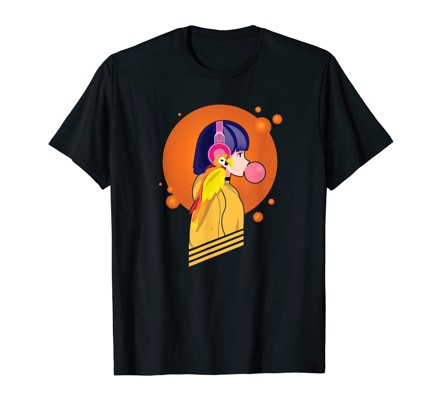 Anime 90S Parrot Bird Lofi Aesthetic T-Shirt - Custom Art Print Men Women - T-Shirt, Sweatshirt, Hoodie