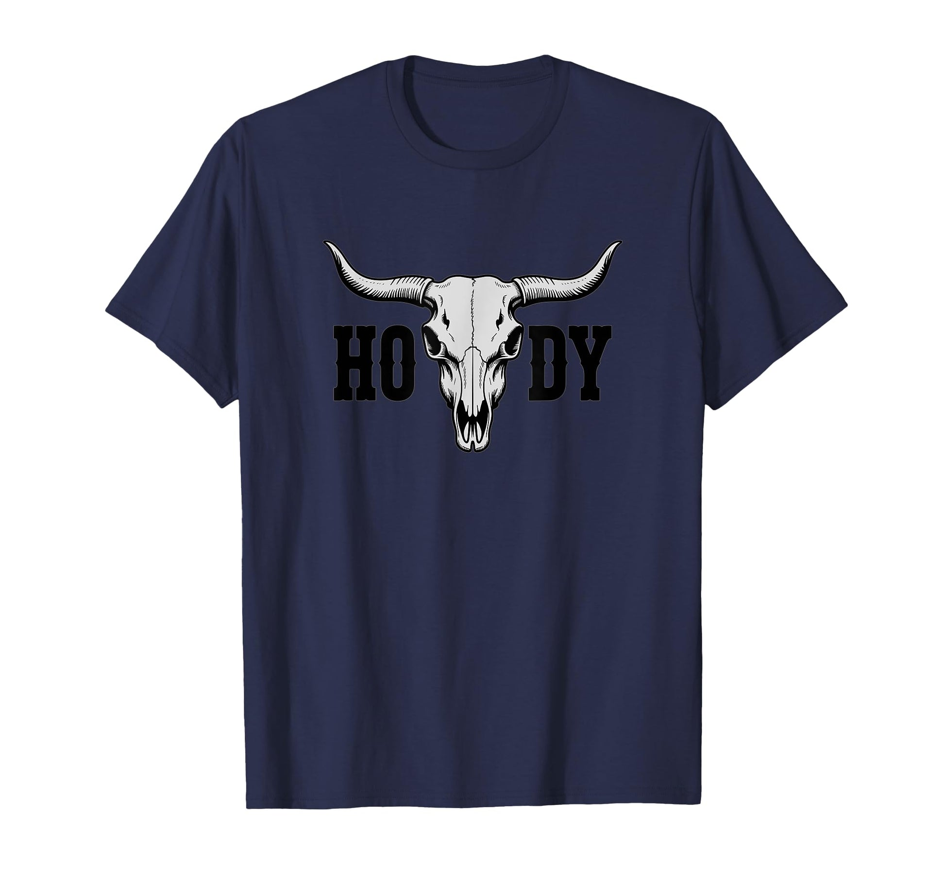 Howdy Bull Skull Western Cowboy Rustic T-Shirt - Trendy Graphic Men Women - T-Shirt, Sweatshirt, Hoodie