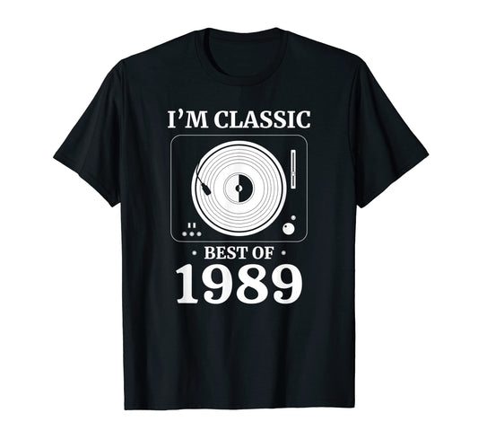 1989 Birthday Vinyl Lp Music Record T-Shirt - Minimalist Print Men Women - T-Shirt, Sweatshirt, Hoodie