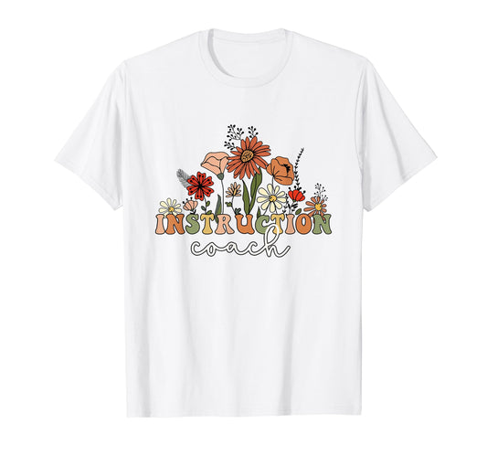 Boho Flowers Instruction Coach T-Shirt - Graphic Print for Adults - T-Shirt, Sweatshirt, Hoodie