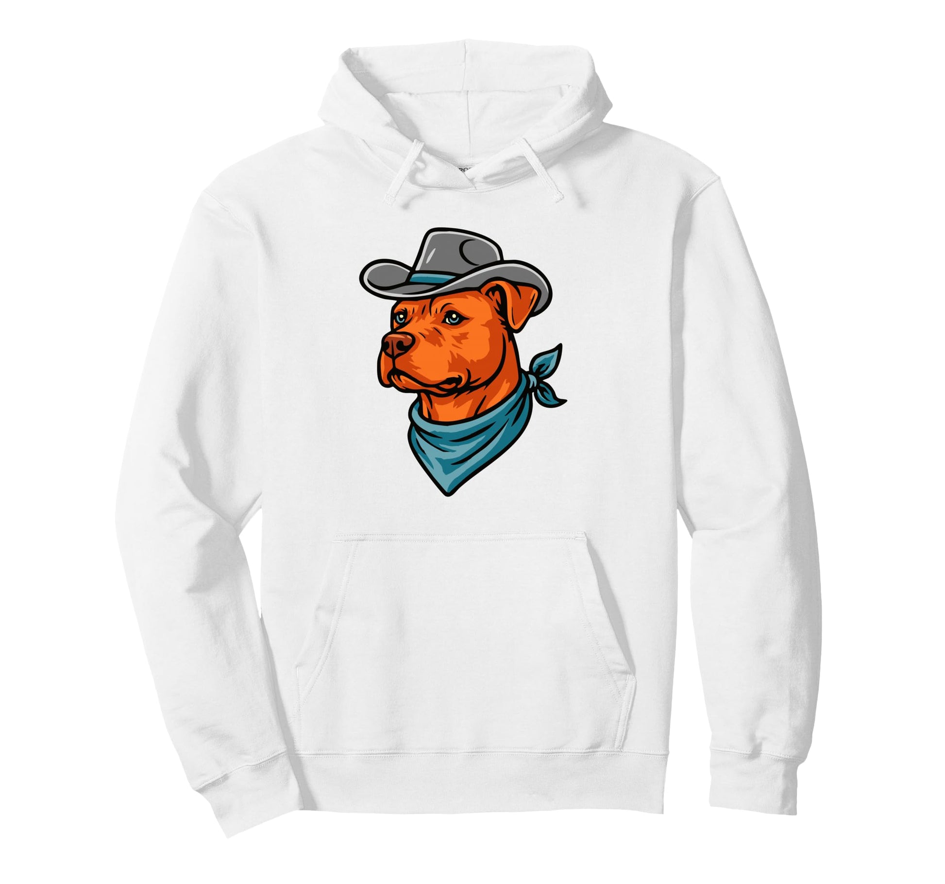 Funny Cowboy Pitbull Drawing Pit Mom Hoodie - Novelty Apparel Men Women - T-Shirt, Sweatshirt, Hoodie