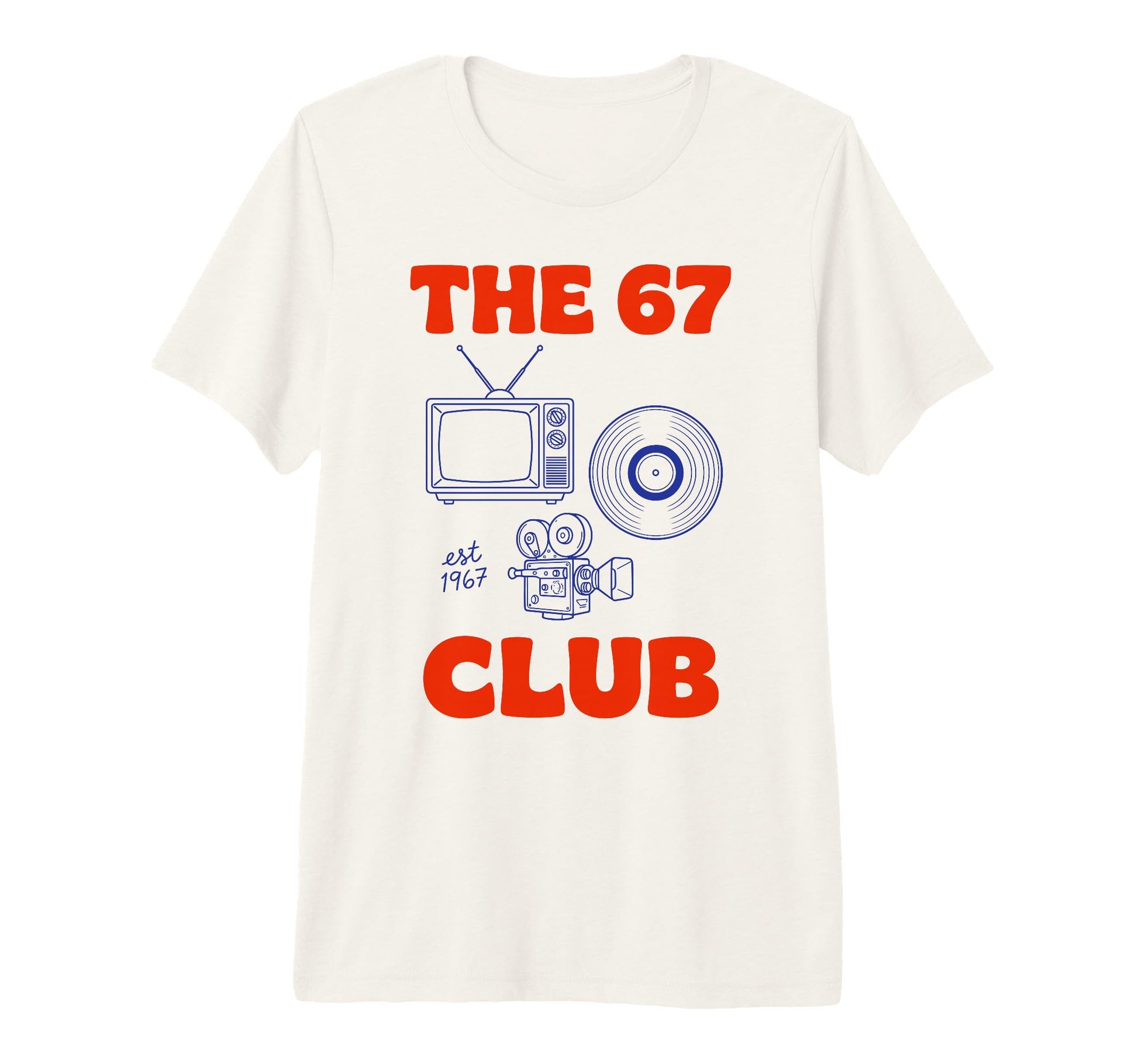 67 Club Tv Record Camera Tri Blend T-Shirt - Minimalist Print for Adults - T-Shirt, Sweatshirt, Hoodie