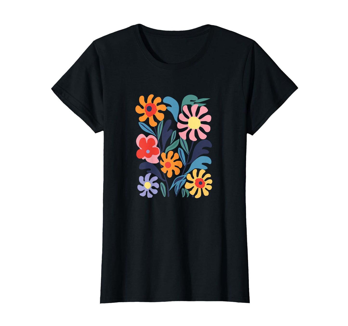 Modern Boho Colorful Floral T-Shirt - Fun Novelty Design Men Women - T-Shirt, Sweatshirt, Hoodie