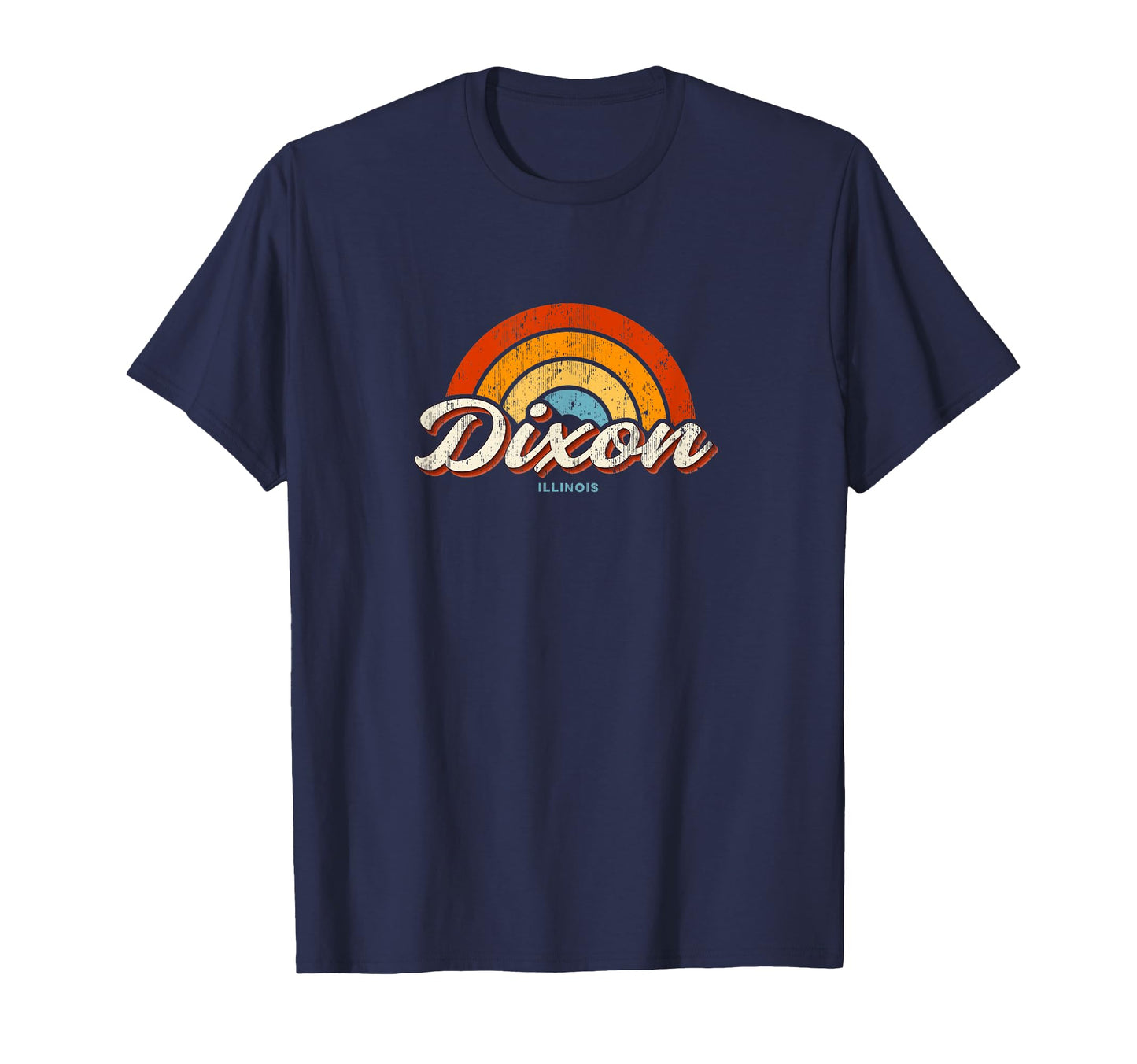 Dixon Illinois Il Rainbow 70S T-Shirt - Unique Graphic for Adults - T-Shirt, Sweatshirt, Hoodie