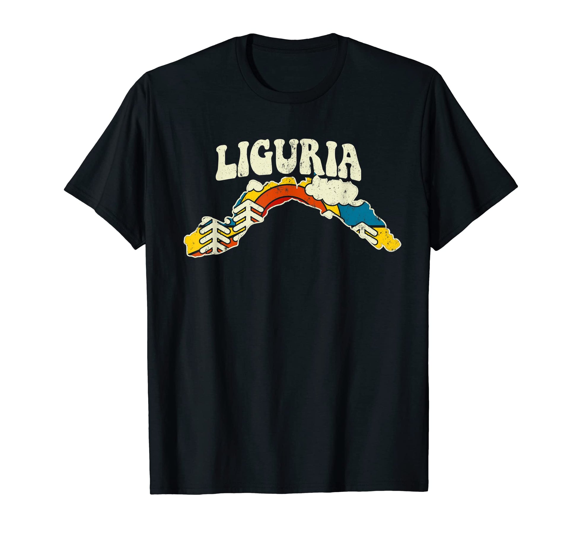 Liguria Italy Italian Region Rainbow 70S T-Shirt - Streetwear Style Unisex - T-Shirt, Sweatshirt, Hoodie