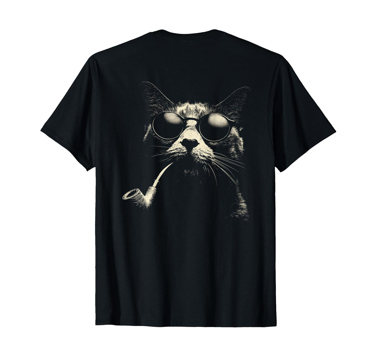 Cat Smoking Pipe Sunglasses Grunge Meme T-Shirt - Aesthetic Graphic Unisex - T-Shirt, Sweatshirt, Hoodie
