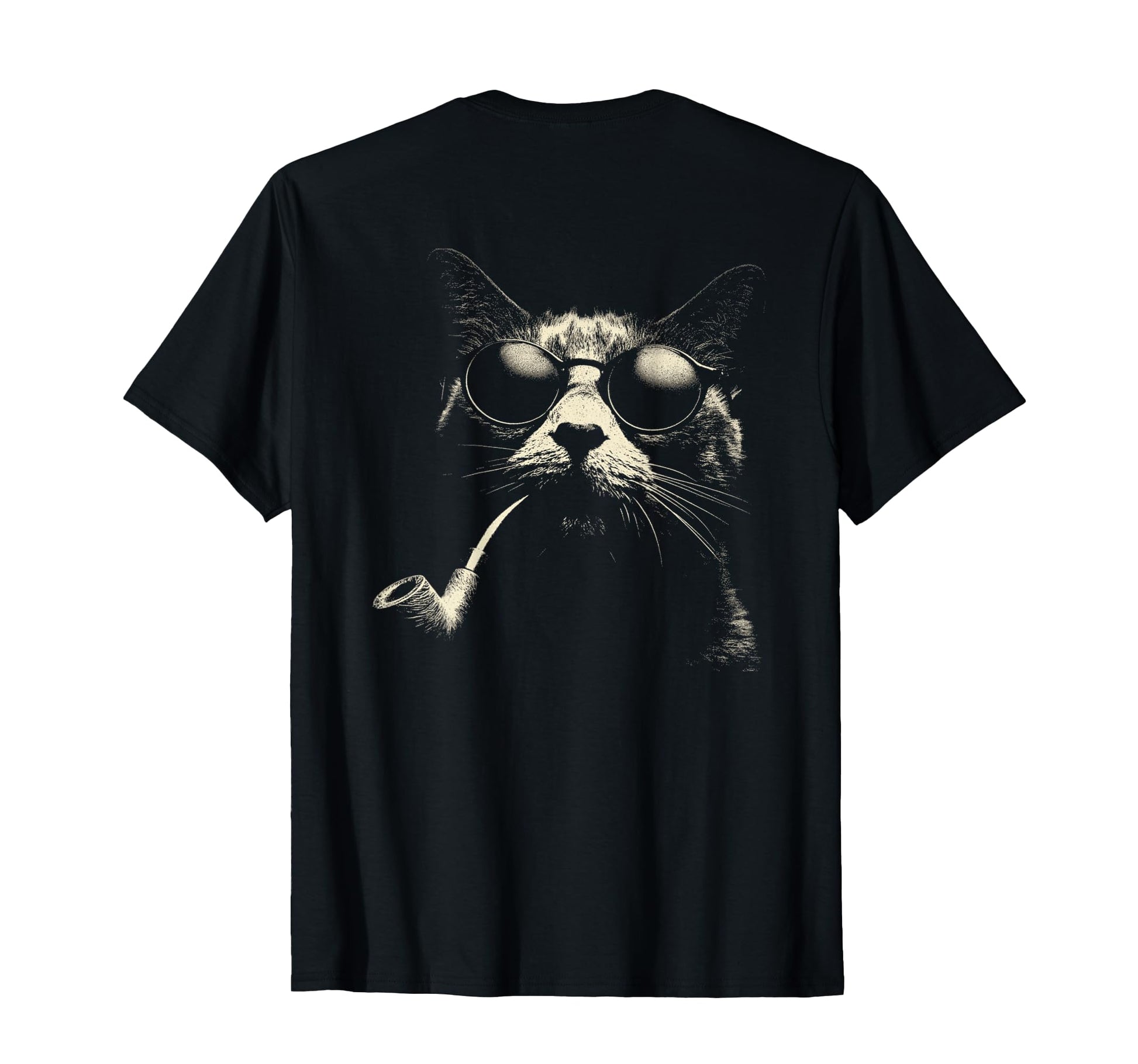 Cat Smoking Pipe Sunglasses Grunge Meme T-Shirt - Aesthetic Graphic Unisex - T-Shirt, Sweatshirt, Hoodie