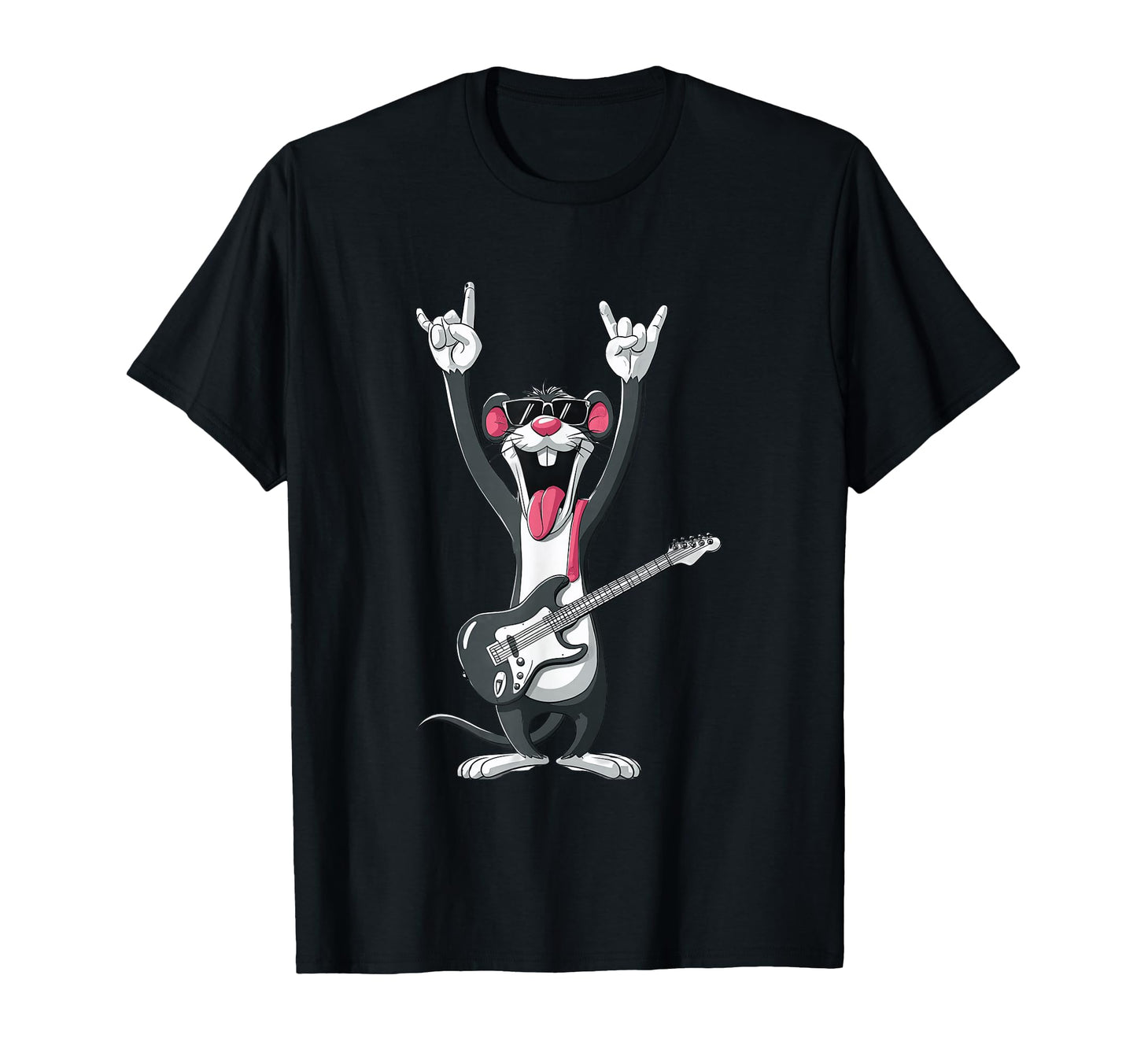 Funny Cartoon Rock Mouse Guitarist T-Shirt - Aesthetic Graphic Men Women - T-Shirt, Sweatshirt, Hoodie