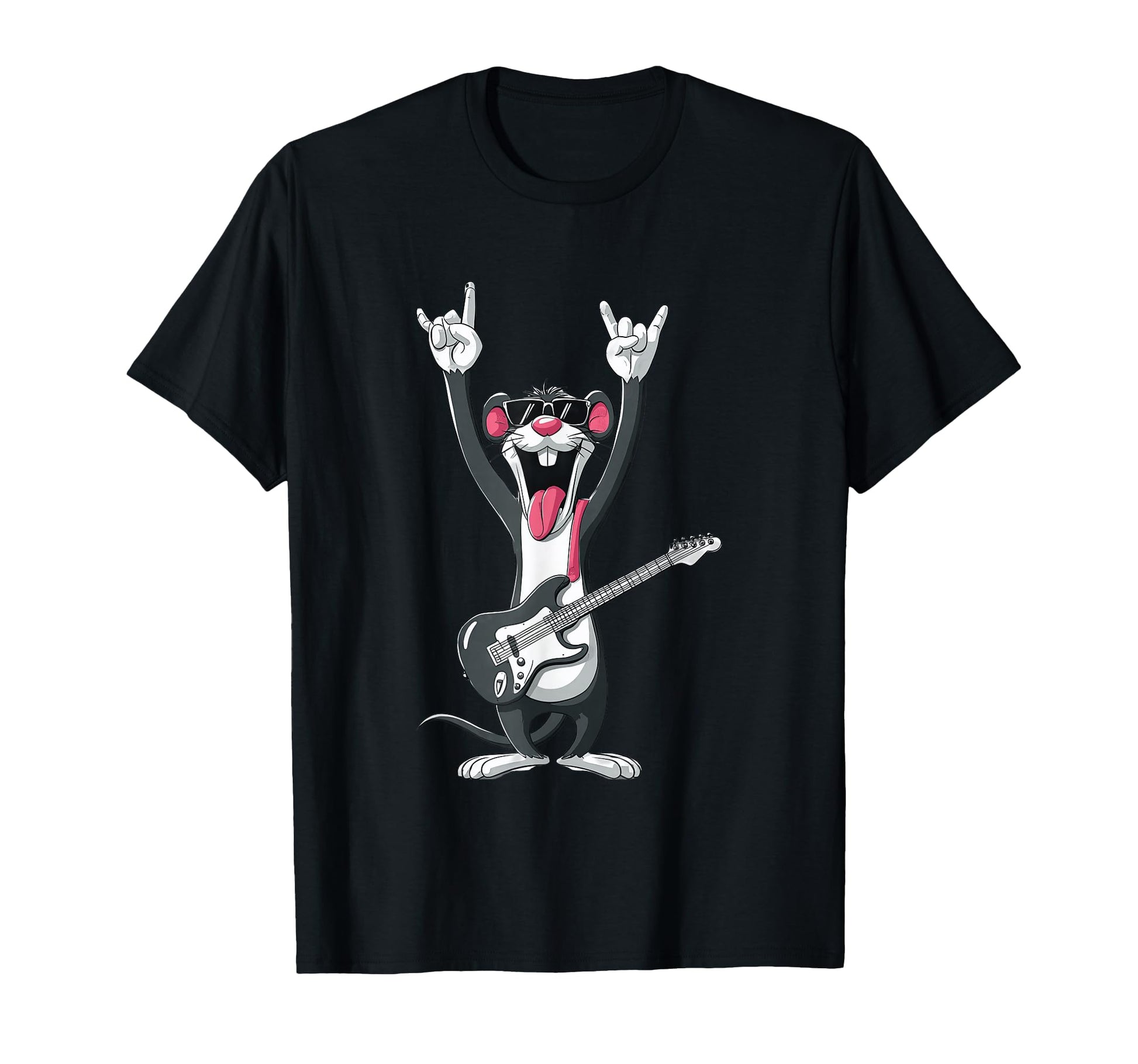 Funny Cartoon Rock Mouse Guitarist T-Shirt - Aesthetic Graphic Men Women - T-Shirt, Sweatshirt, Hoodie