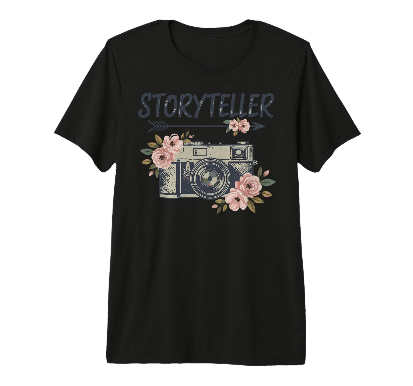 Photo Camera Flowers Storyteller T-Shirt - Graphic Print Unisex - T-Shirt, Sweatshirt, Hoodie