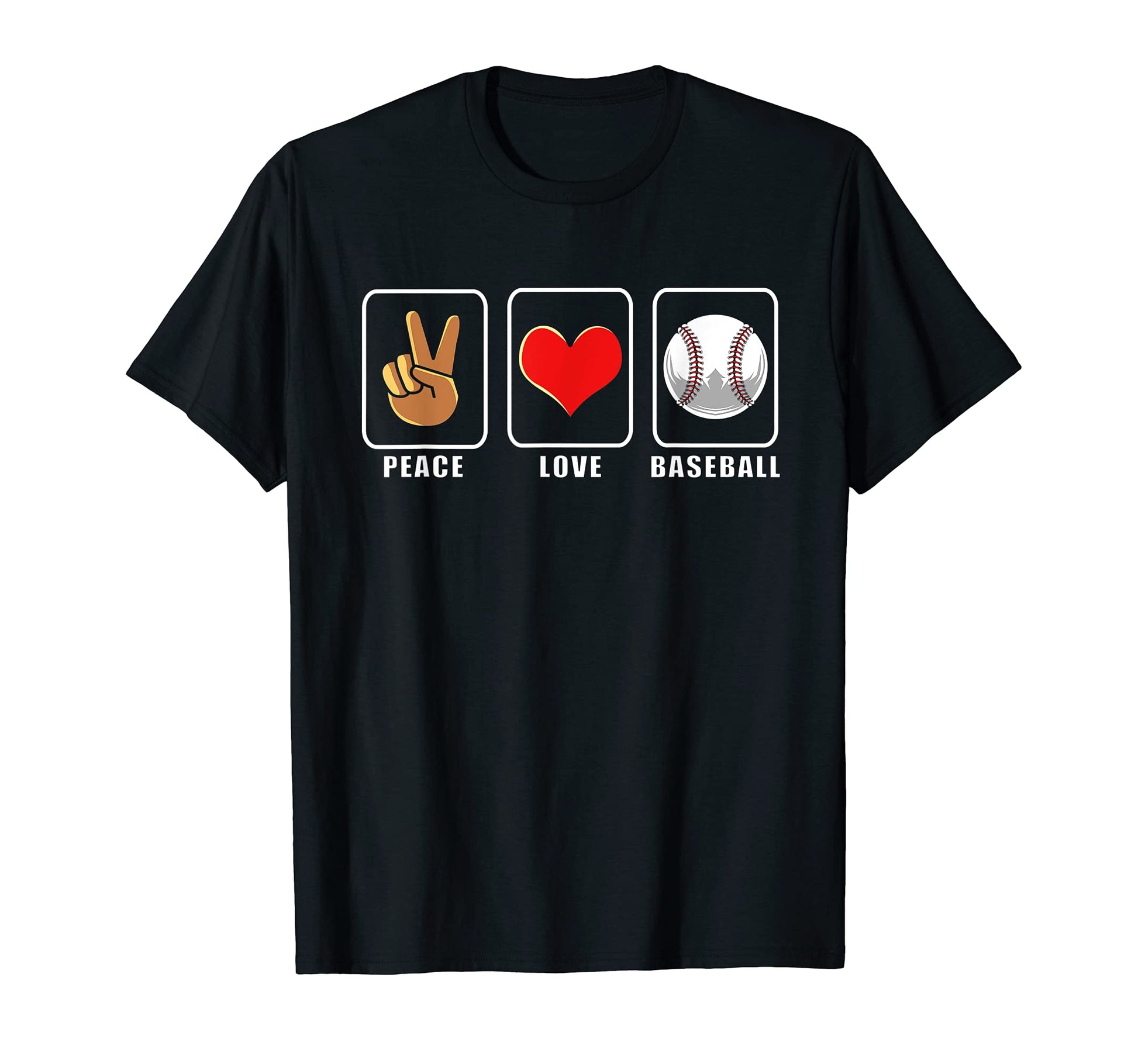 Baseball Lover Peace Love Baseball T-Shirt - Fun Novelty Design Men Women - T-Shirt, Sweatshirt, Hoodie