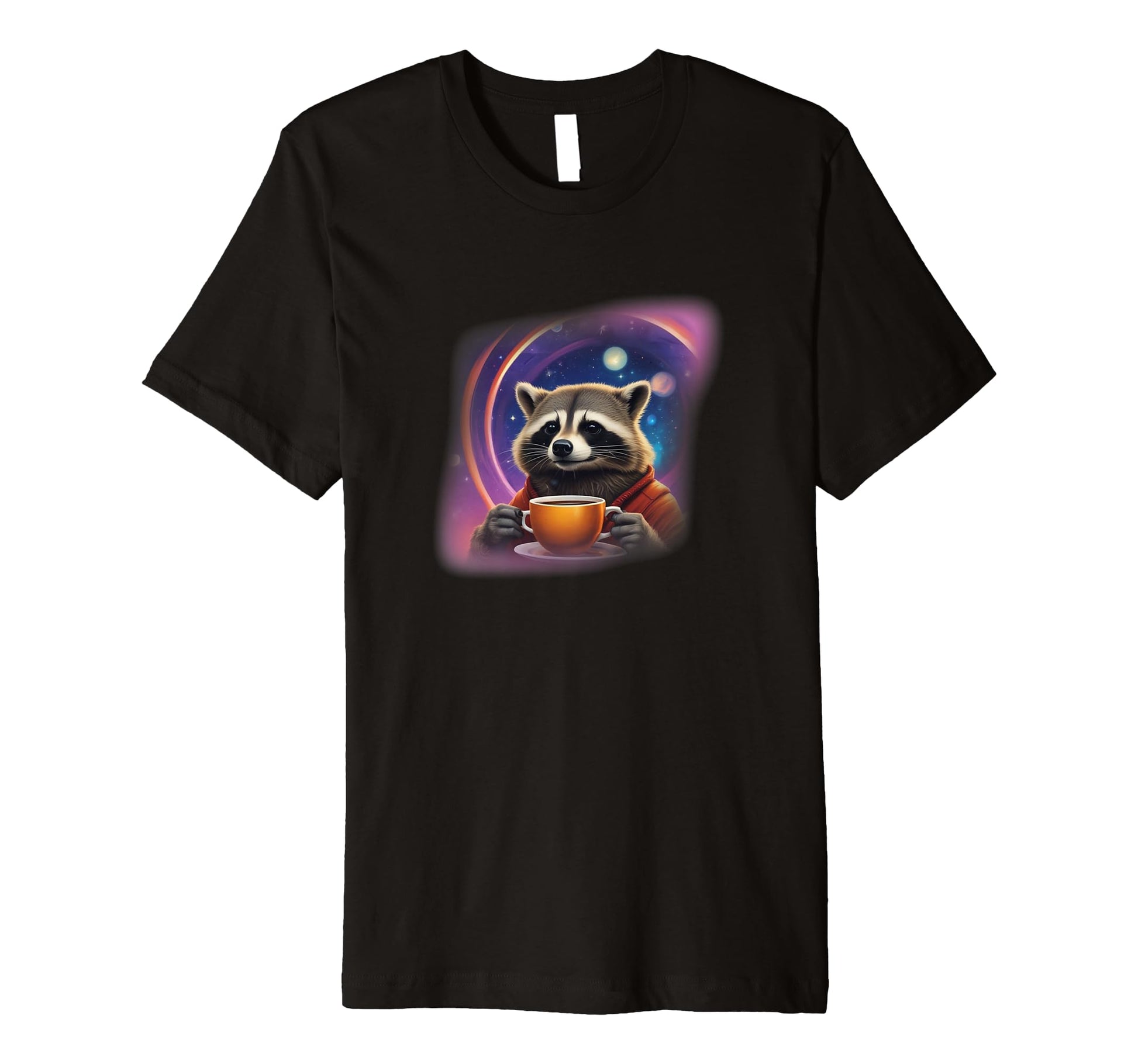 Raccoon Drinking Coffee Bootleg 90S T-Shirt - Aesthetic Graphic Unisex - T-Shirt, Sweatshirt, Hoodie