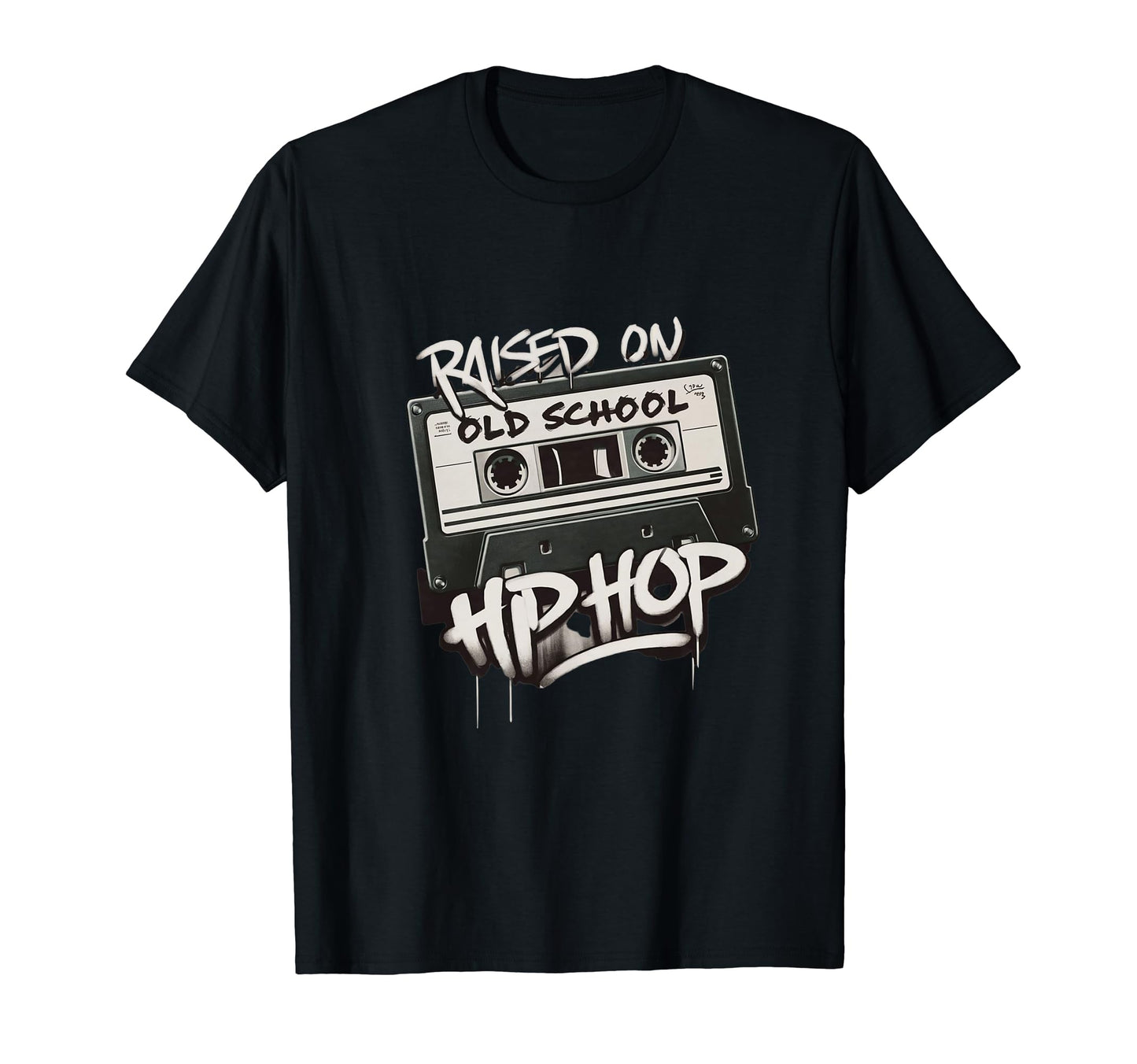 Raised Old School Hip Hop Cassette T-Shirt - Trendy Graphic for Adults - T-Shirt, Sweatshirt, Hoodie
