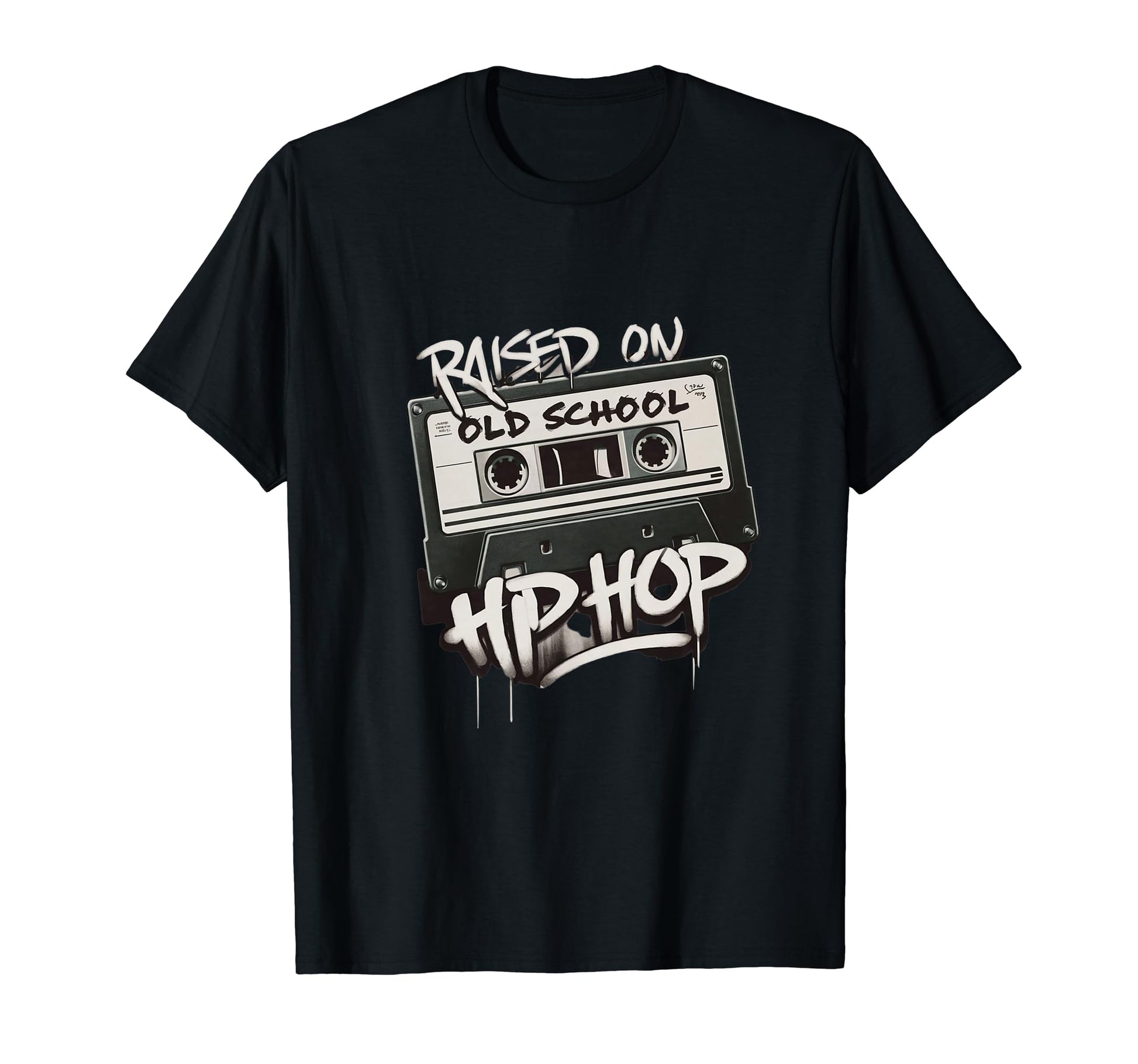 Raised Old School Hip Hop Cassette T-Shirt - Trendy Graphic for Adults - T-Shirt, Sweatshirt, Hoodie