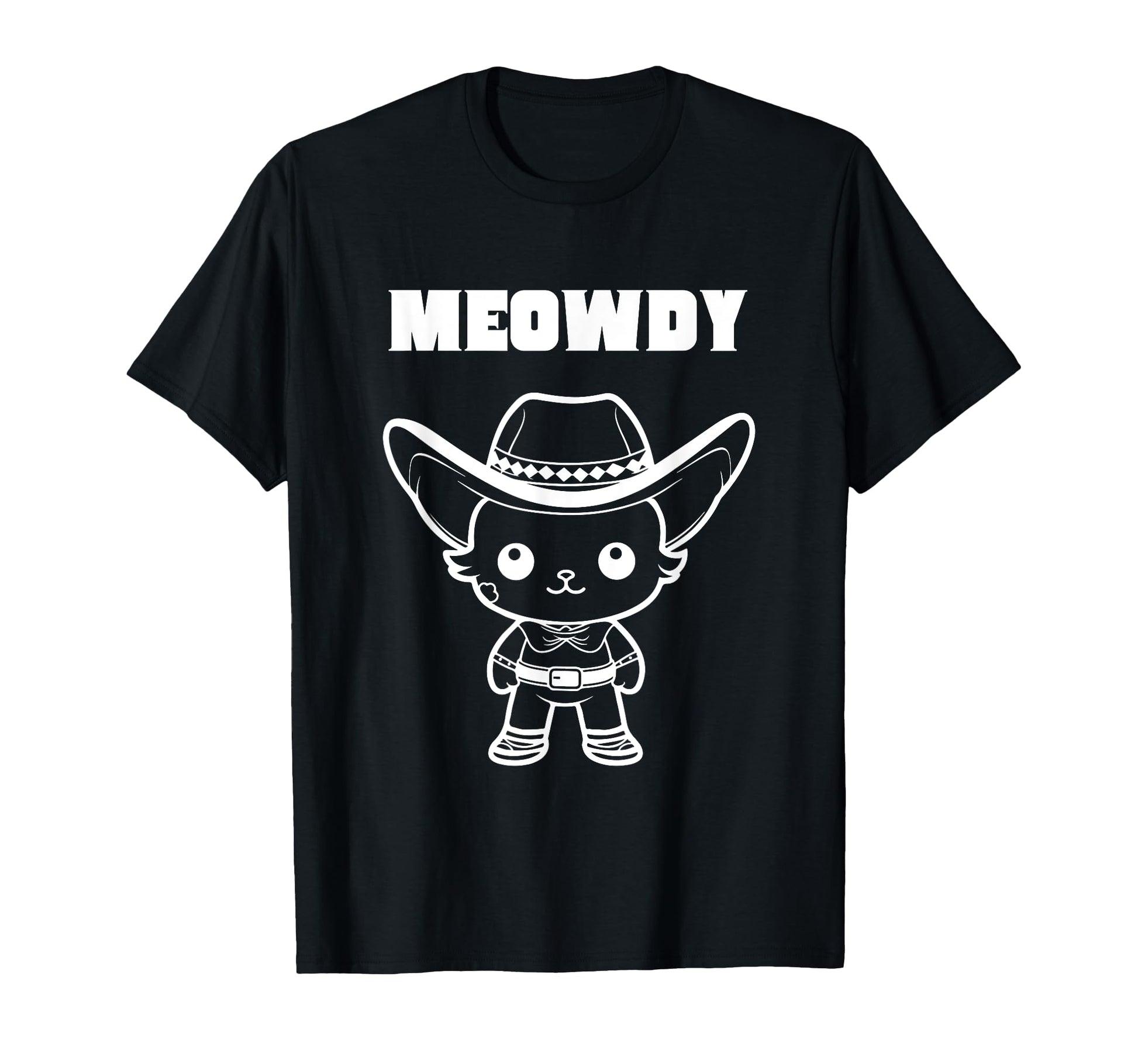 Meowdy Funny Country Music Cat Cowboy Hat T-Shirt - Streetwear Style Unisex - T-Shirt, Sweatshirt, Hoodie