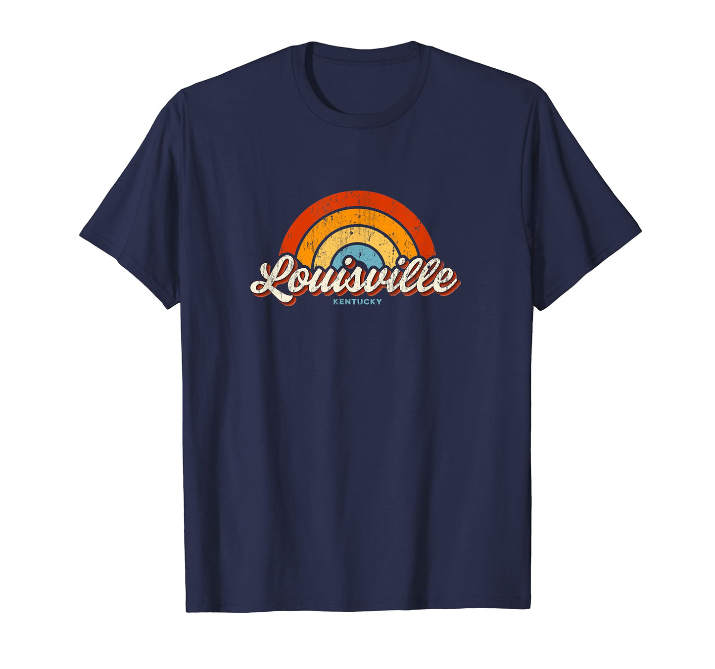 Louisville Kentucky Ky Rainbow 70S T-Shirt - Custom Art Print Unisex - T-Shirt, Sweatshirt, Hoodie