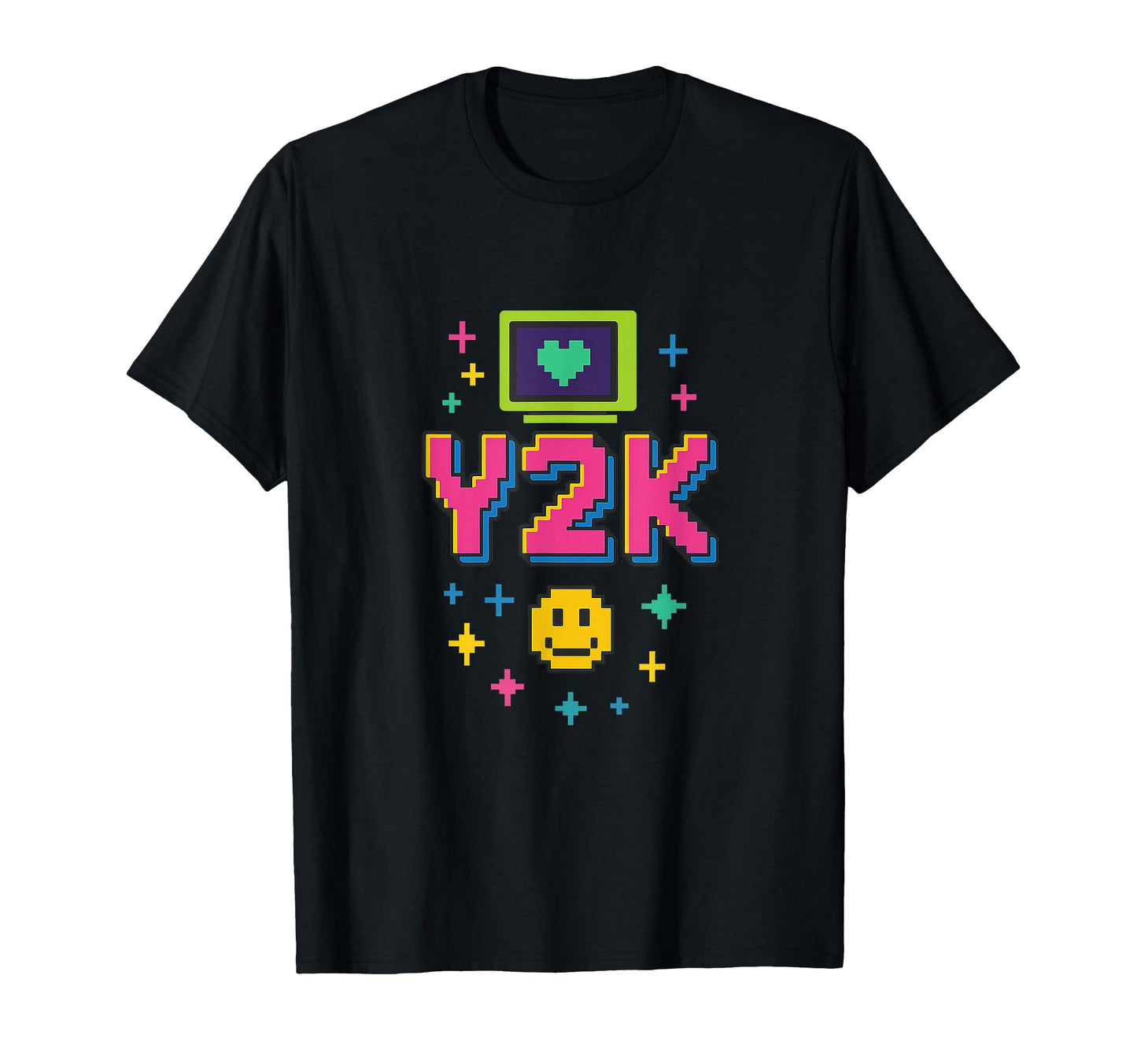 Y2K Pixel Art Neon Tech Vaporwave T-Shirt - Minimalist Print Men Women - T-Shirt, Sweatshirt, Hoodie