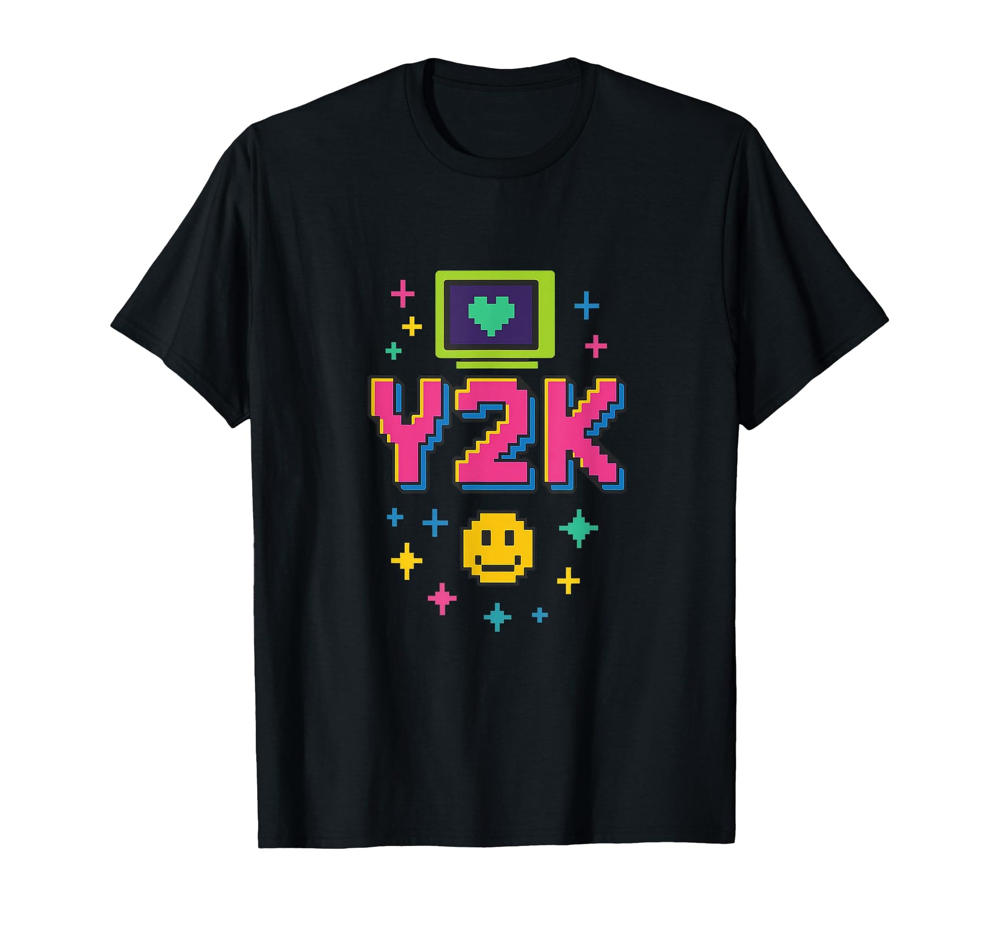 Y2K Pixel Art Neon Tech Vaporwave T-Shirt - Minimalist Print Men Women - T-Shirt, Sweatshirt, Hoodie