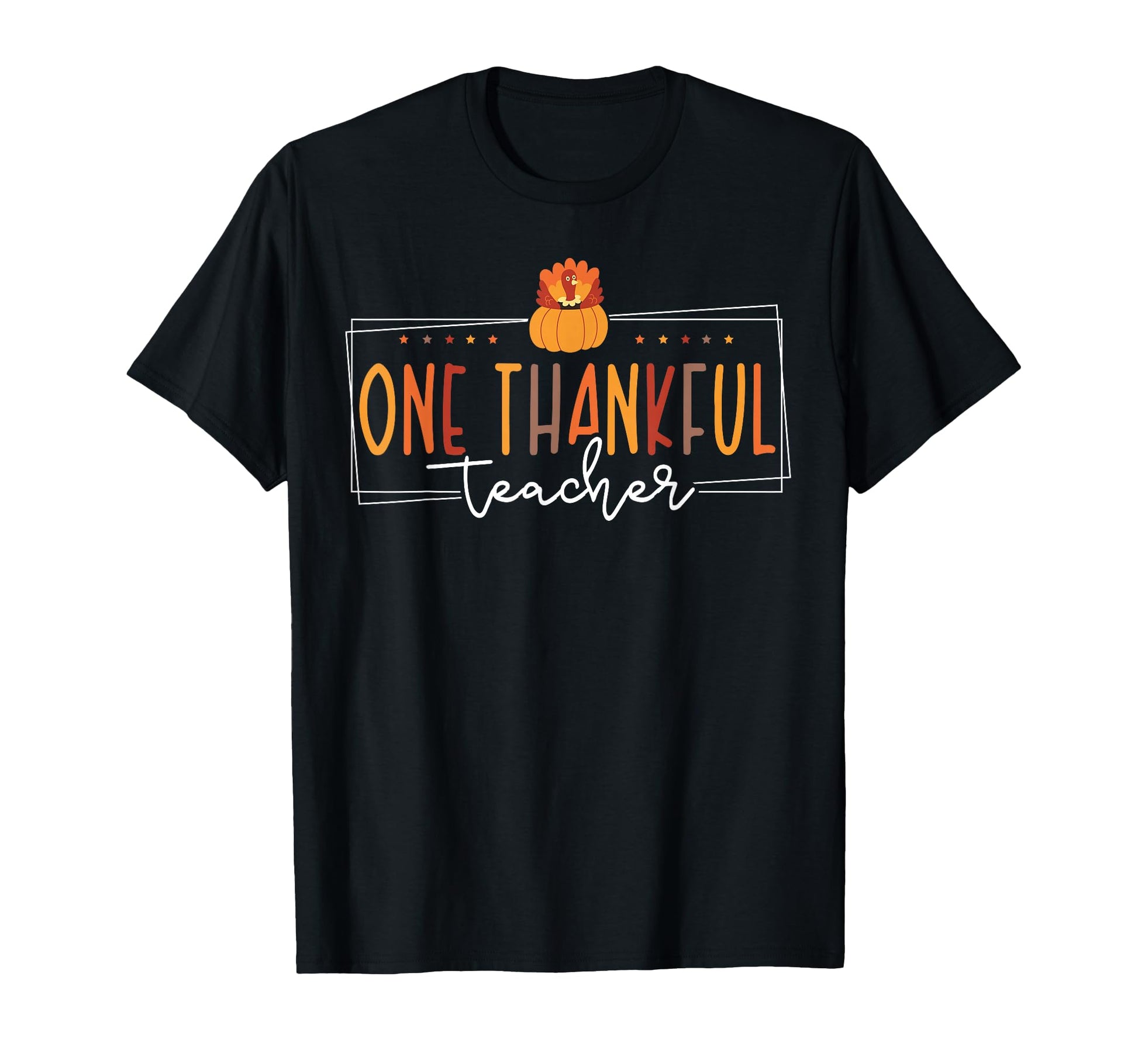 One Thankful Teacher Rainbow T-Shirt - Trendy Graphic for Adults - T-Shirt, Sweatshirt, Hoodie