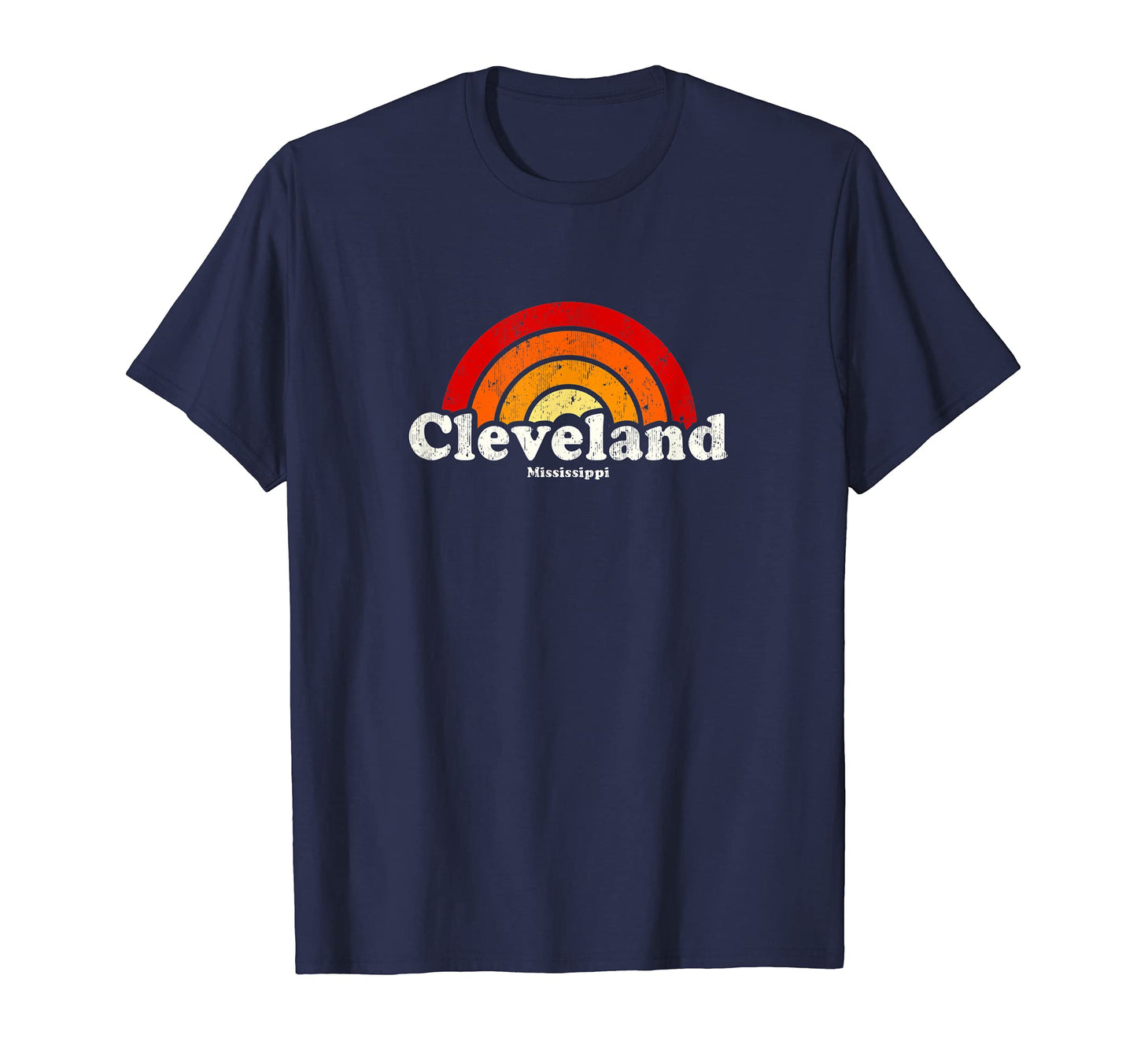 Cleveland Mississippi Ms 70S Rainbow T-Shirt - Aesthetic Graphic Unisex - T-Shirt, Sweatshirt, Hoodie