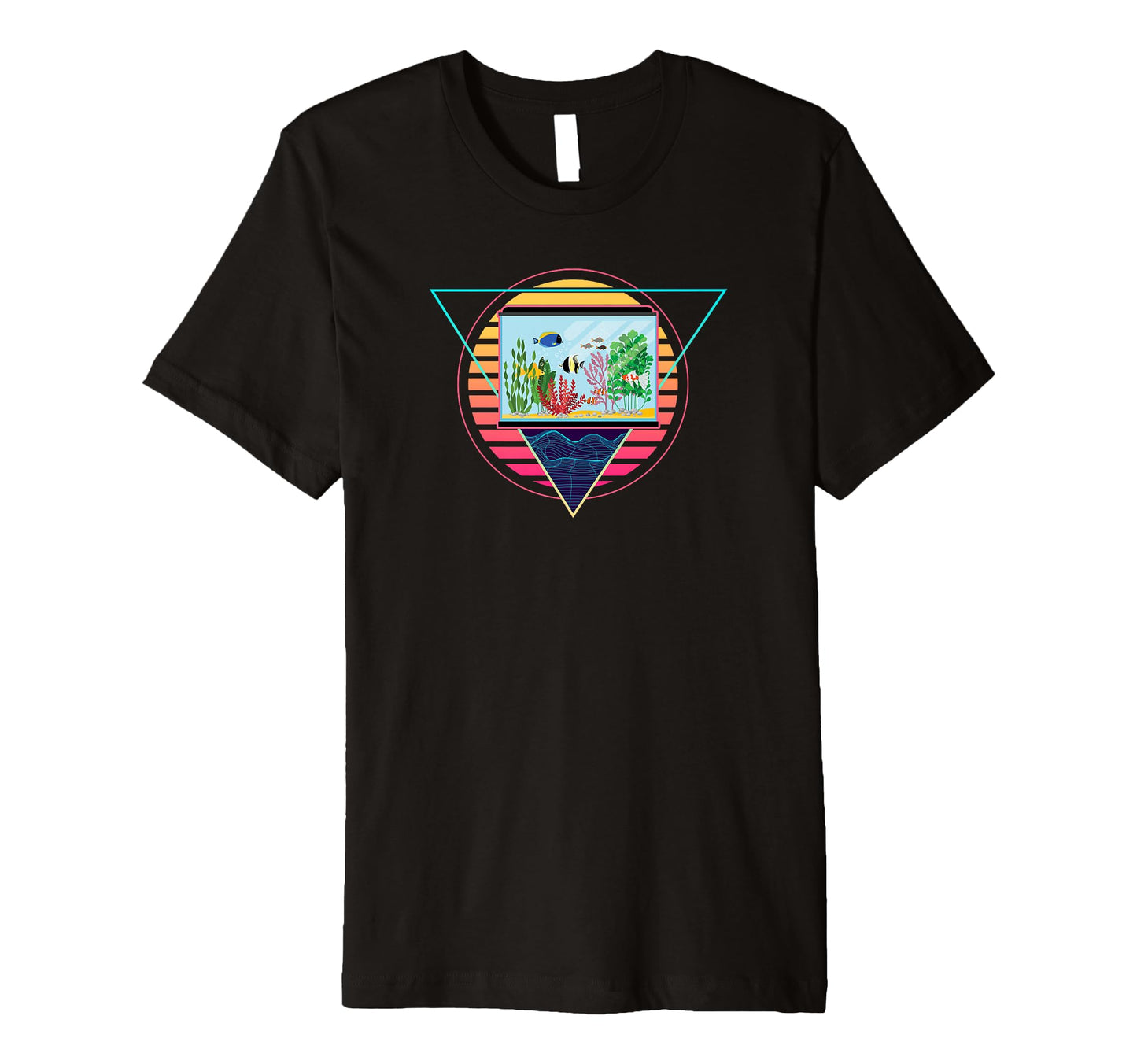 Futuristic Fish Tank Synthwave T-Shirt - Custom Art Print Men Women - T-Shirt, Sweatshirt, Hoodie