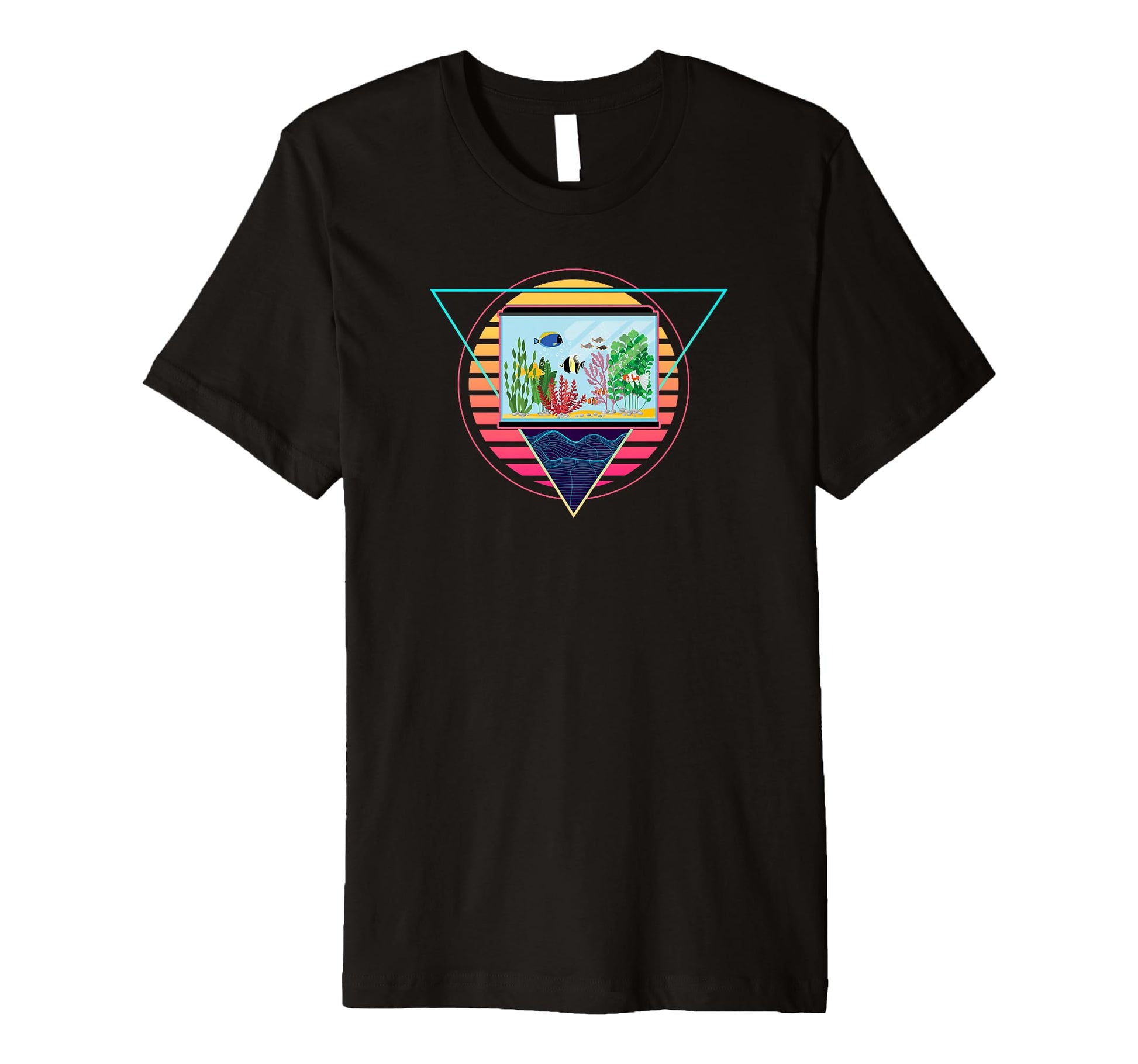 Futuristic Fish Tank Synthwave T-Shirt - Custom Art Print Men Women - T-Shirt, Sweatshirt, Hoodie