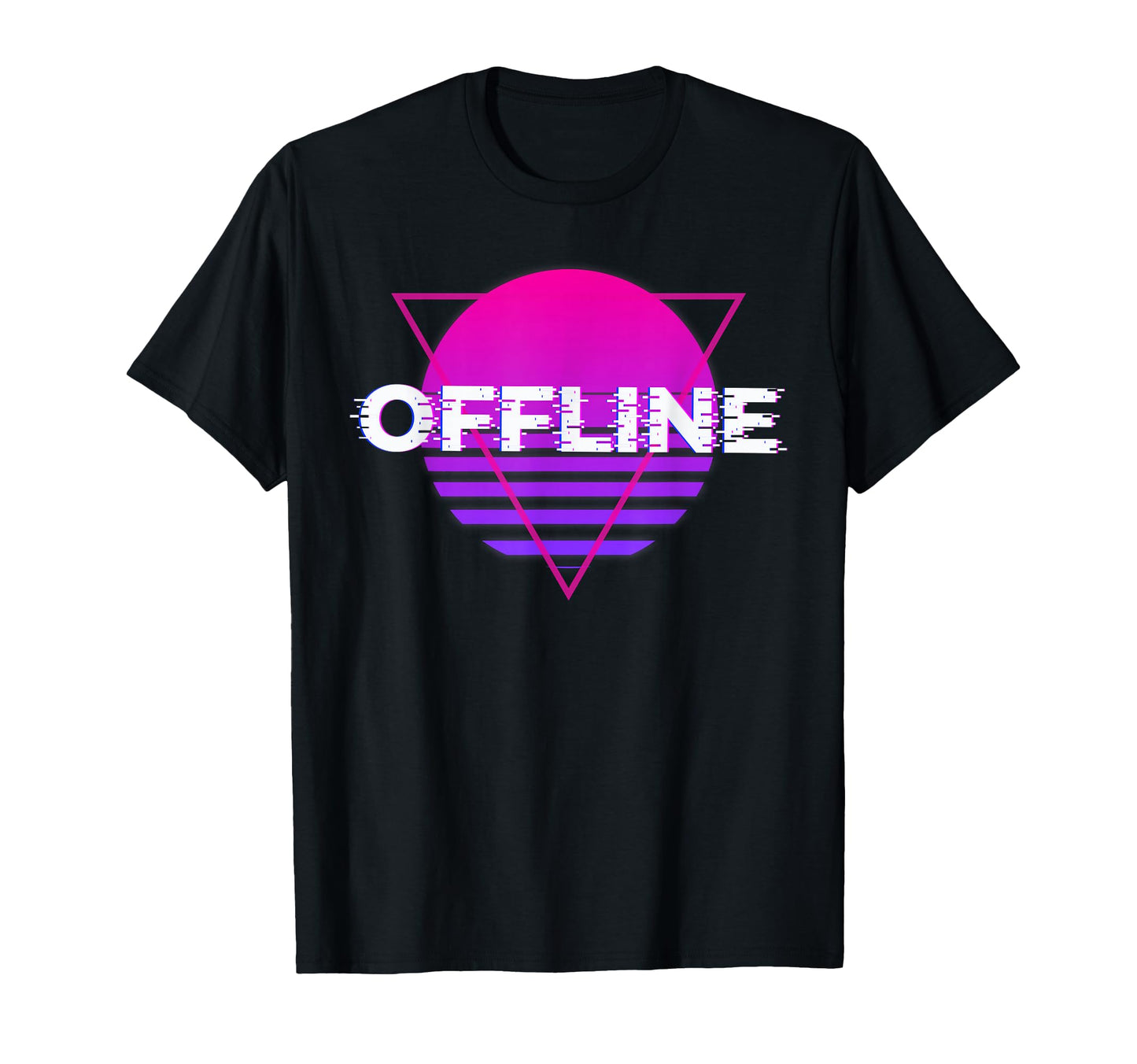 Offline Sunset Kawaii Aesthetic T-Shirt - Unique Graphic for Adults - T-Shirt, Sweatshirt, Hoodie