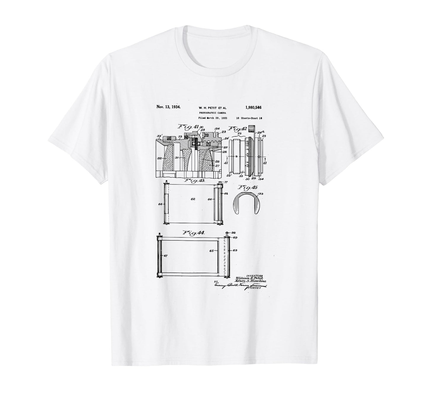 Camera Photographic Patent 1934 T-Shirt - Casual Everyday Wear for Adults - T-Shirt, Sweatshirt, Hoodie