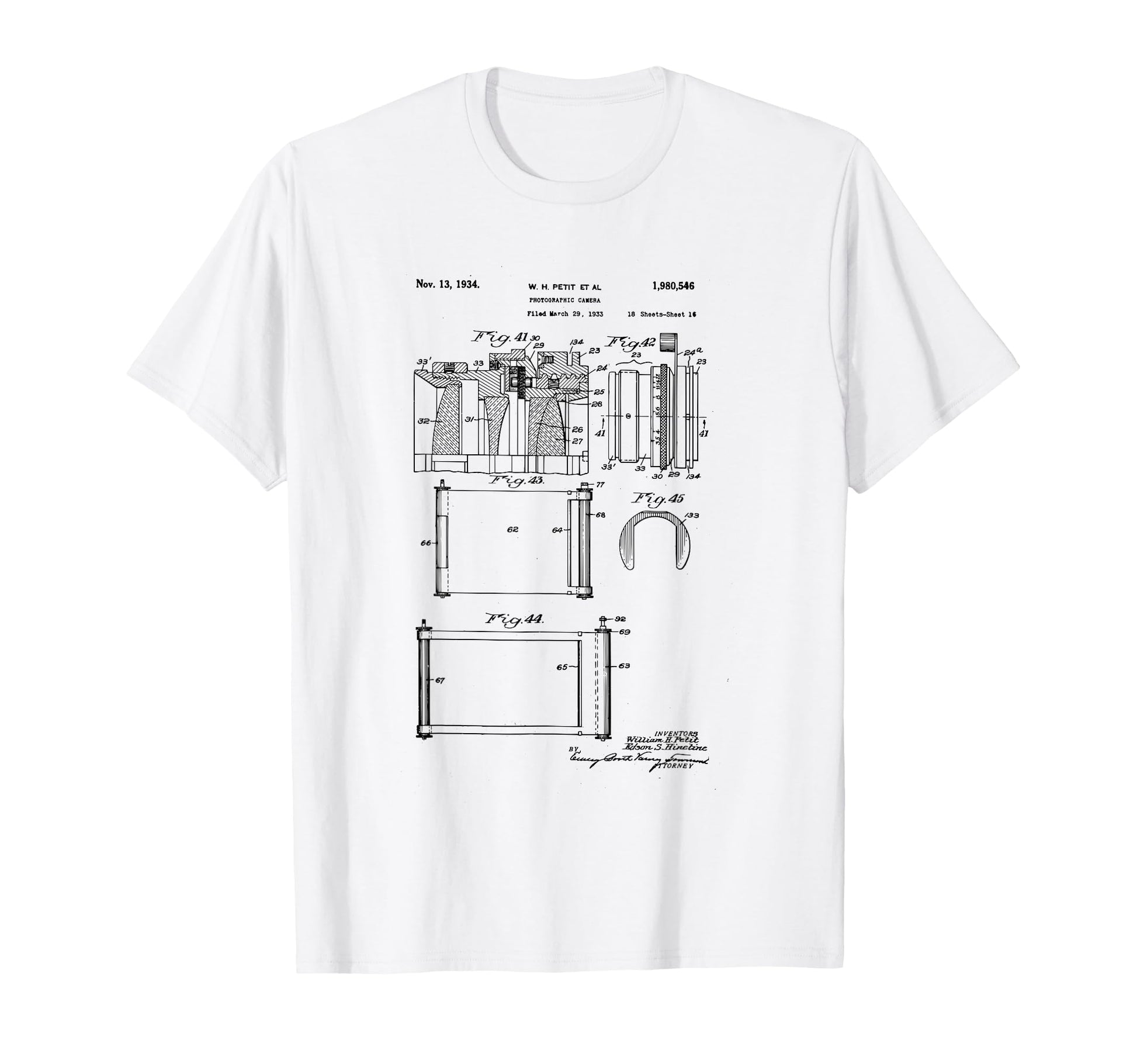 Camera Photographic Patent 1934 T-Shirt - Casual Everyday Wear for Adults - T-Shirt, Sweatshirt, Hoodie